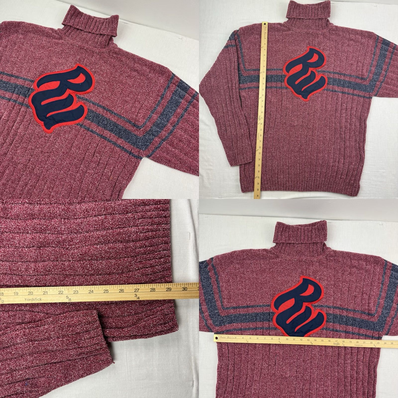 Rocawear VINTAGE Rocawear Turtleneck Sweater Adult L Red Hip Hop Y2K Hipster Patch Pullover 90s Mens Size US L / EU 52-54 / 3 - 8 Thumbnail