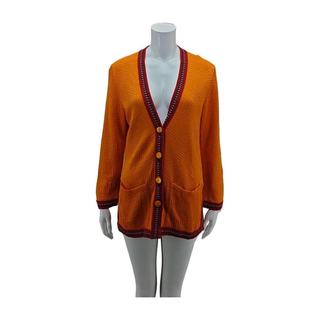 Yves Saint Laurent Saint Laurent Orange Knit Cardigan Size US M / EU 48-50 / 2 - 1 Thumbnail