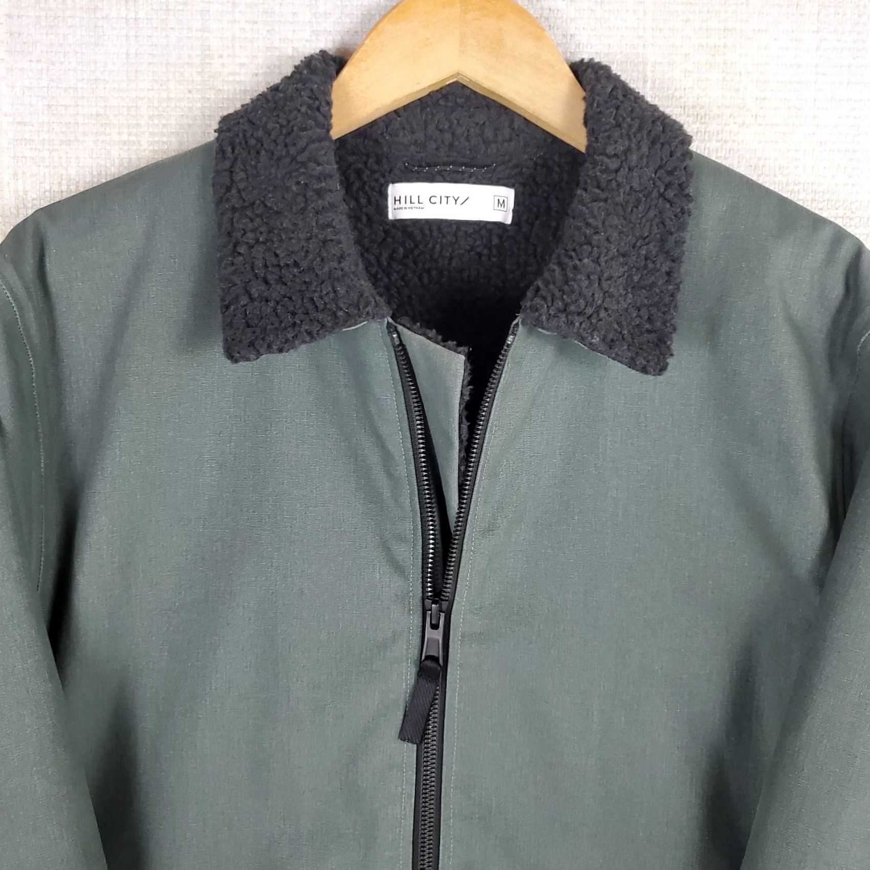 Vintage Hill City Mens Jacket Gray Canvas Sherpa Lined Full Zip, Medium, Cotton Canvas Workwear, Coat, Pockets, Wind/Water Resistant Size US M / EU 48-50 / 2 - 3 Thumbnail