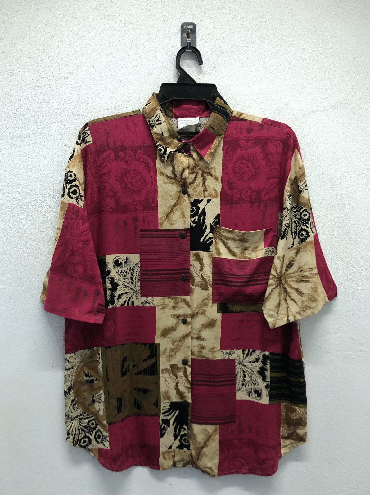 Vintage Bobbie Brooks Abstract Floral Patchwork Made in USA