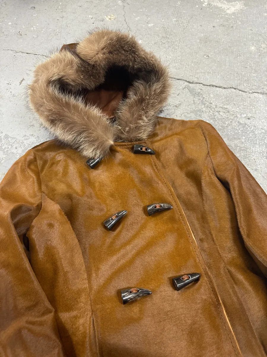Dolce & Gabbana FW2002 Dolce & Gabbana Pony Hair Camel Calf Leather Duffle Coat Size M / US 6-8 / IT 42-44 - 10 Thumbnail