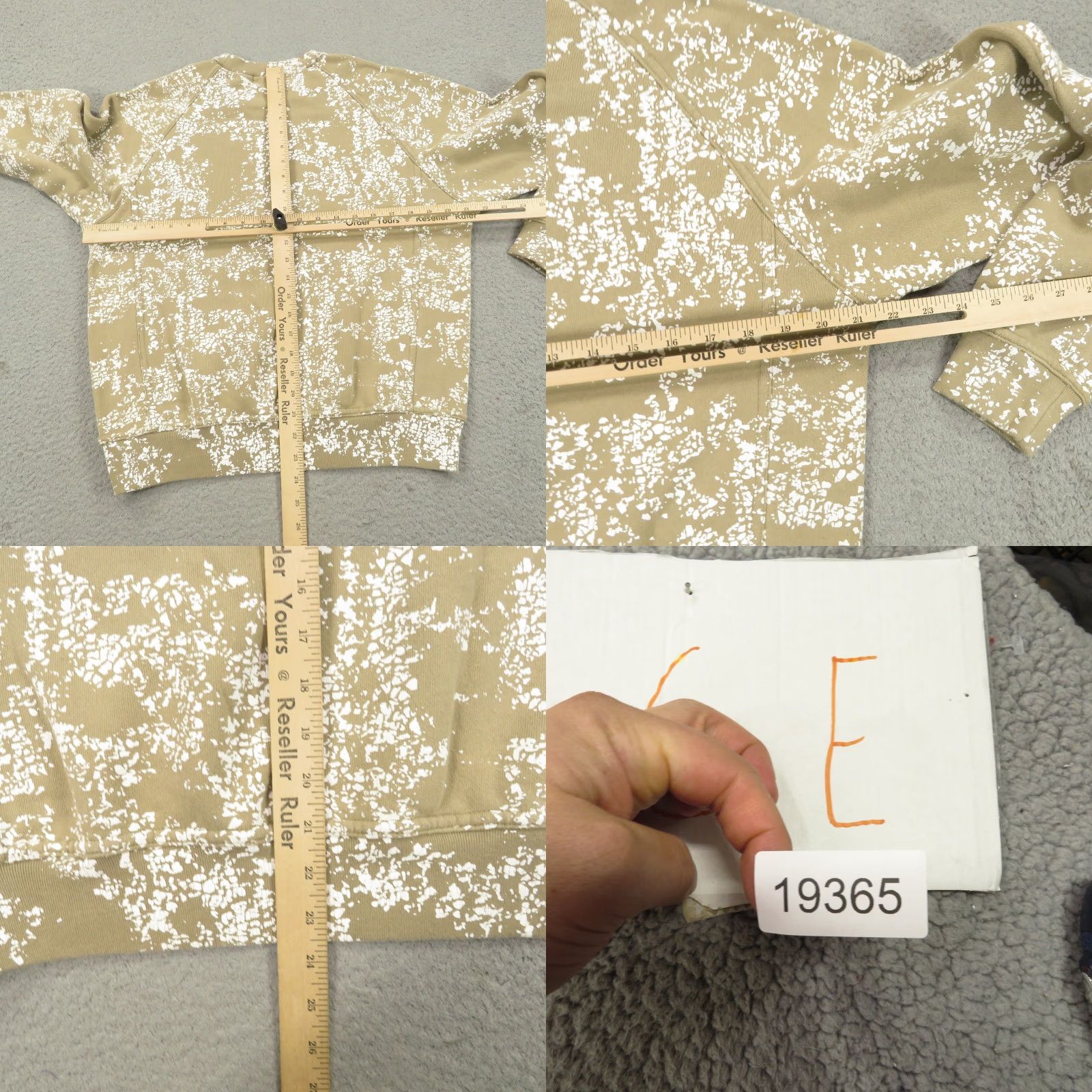 John Elliott John Elliott Sweatshirt Mens XS Tan White Paint Splatter Pullover Terry Crew Size US XS / EU 42 / 0 - 8 Thumbnail