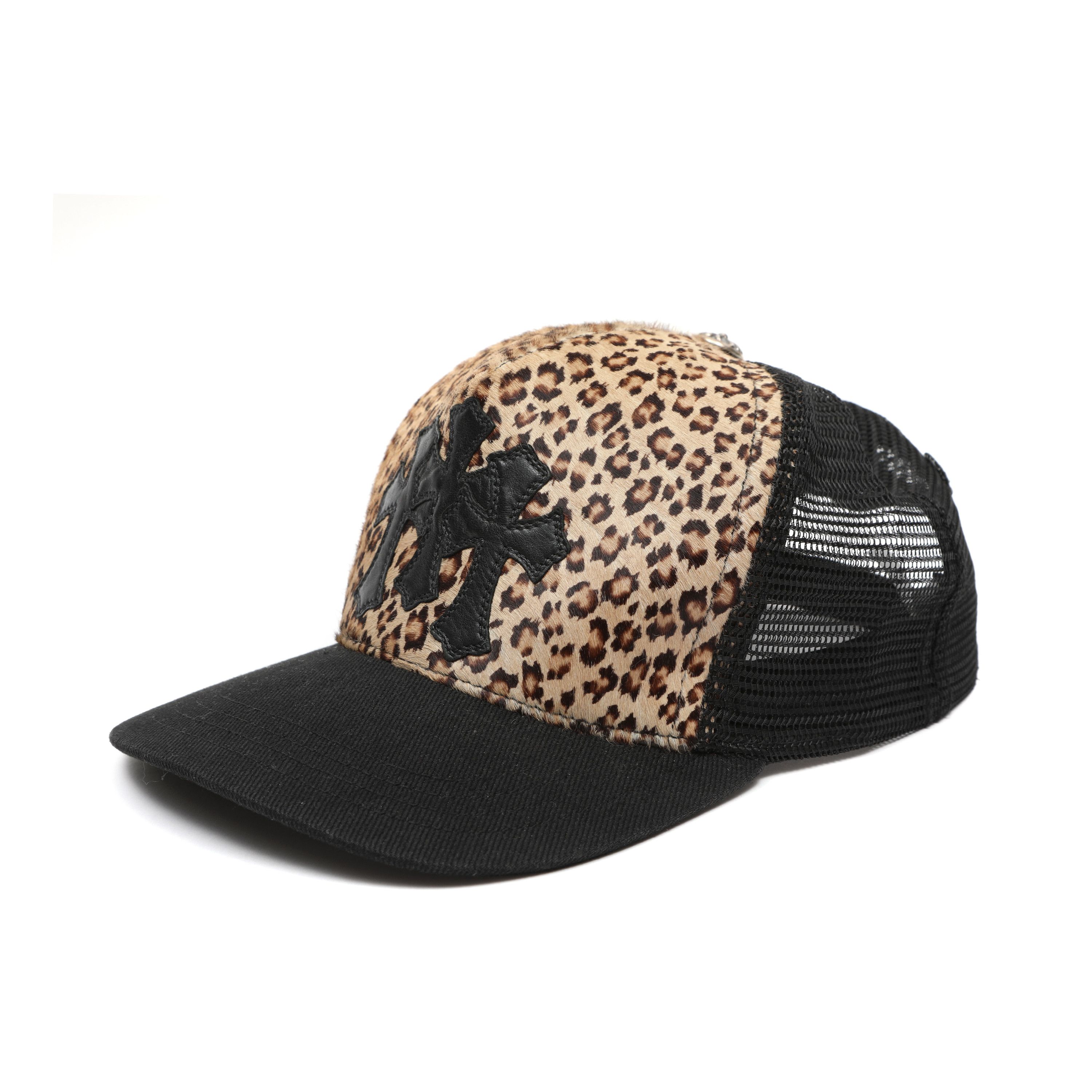 Chrome Hearts Triple Cross Patch Leopard Trucker Hat Size ONE SIZE - 2 Thumbnail