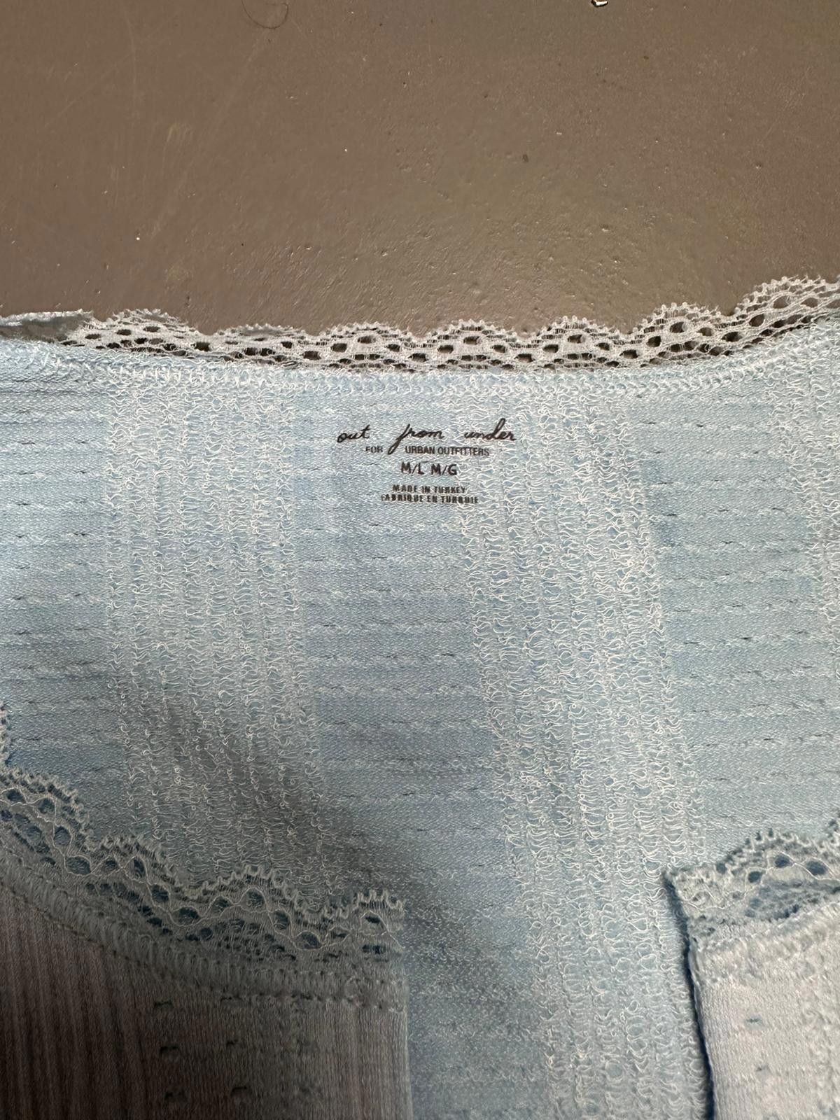 Designer Elegant Light Blue Short-Sleeve Top with Lace Trim Size M / US 6-8 / IT 42-44 - 5 Thumbnail