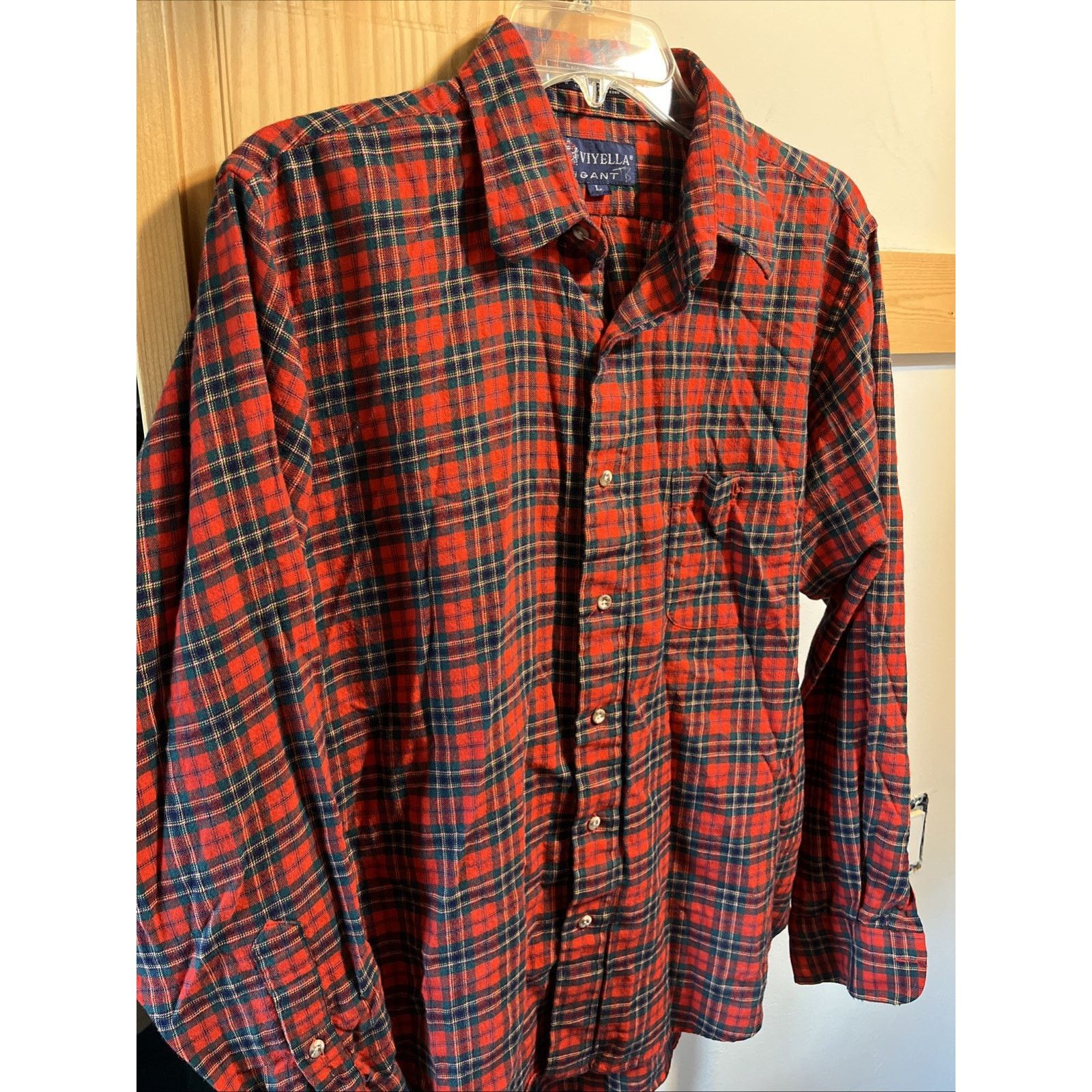 Viyella Viyella Vintage Wool Cotton Blend Shirt Mens L Red Plaid LS Size US L / EU 52-54 / 3 - 2 Thumbnail