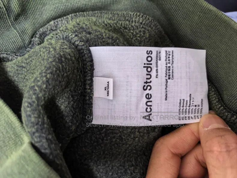 Acne Studios Acne Studios Crystal Wash Distressed Hoodie, Green Size US XL / EU 56 / 4 - 4 Thumbnail