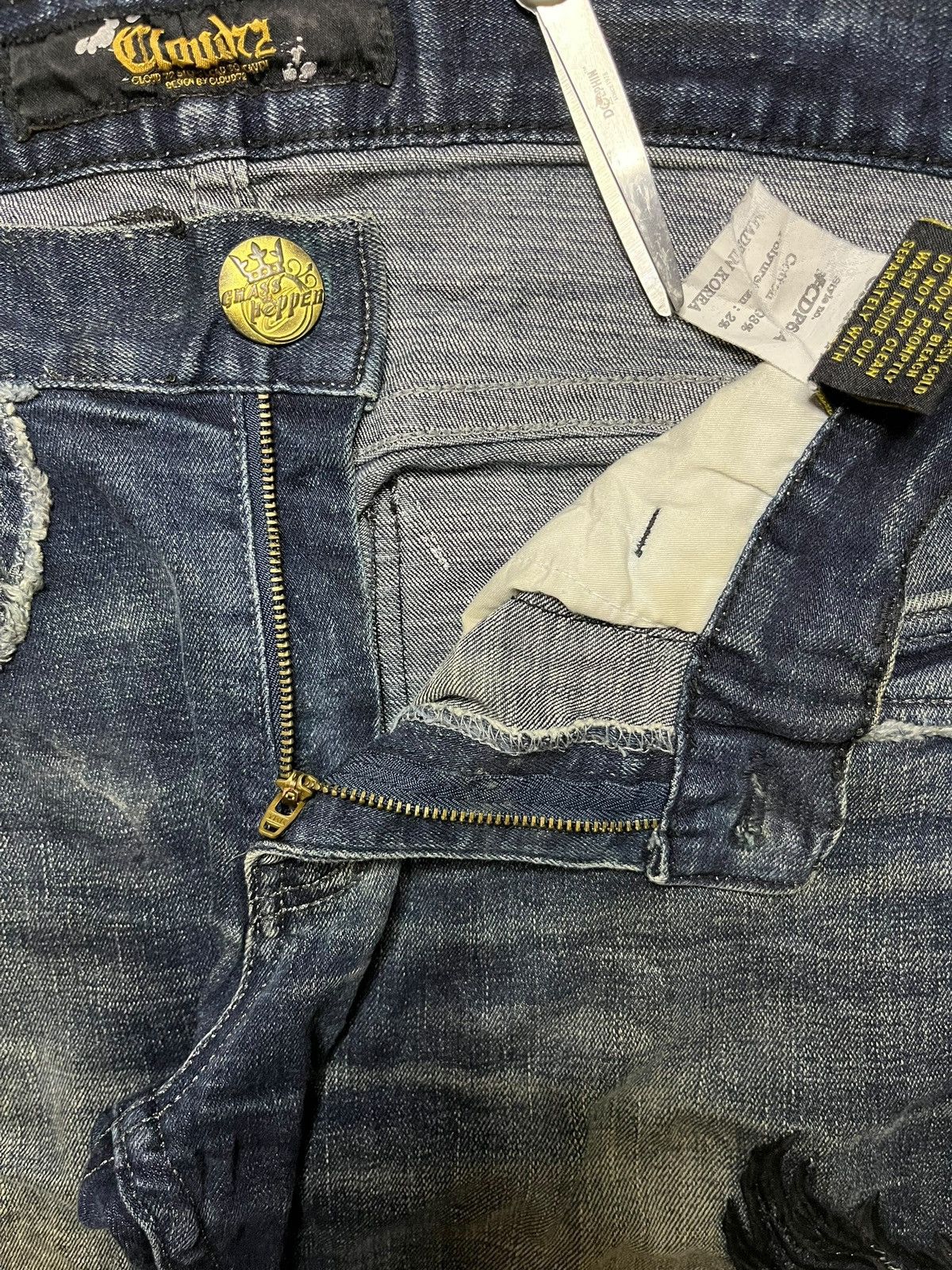 Japanese Brand × Seditionaries Vintage Japanese Brand Embellished Cross Patched Jeans Size US 33 - 10 Thumbnail