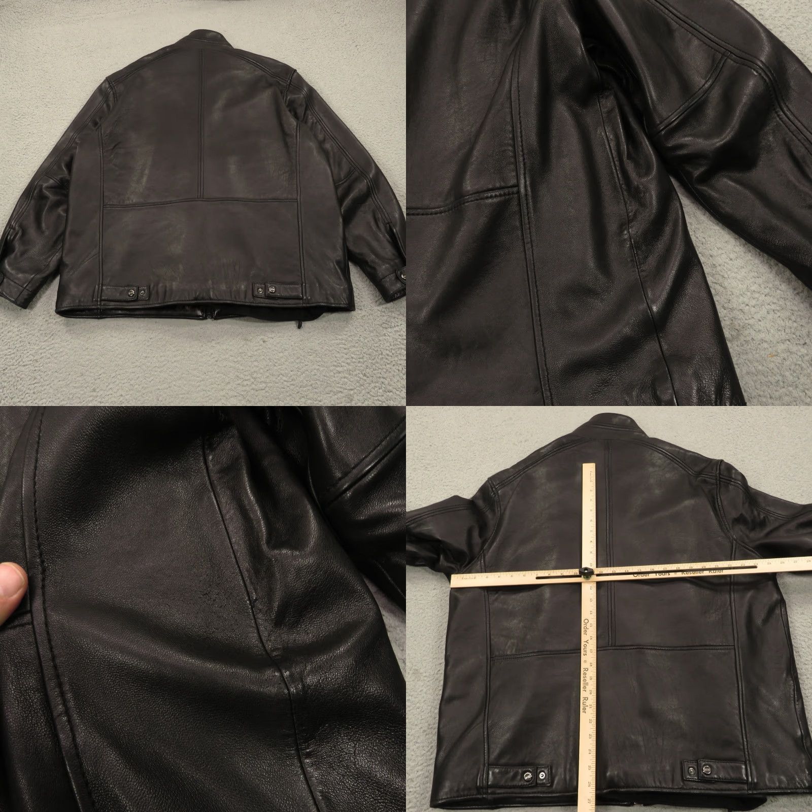 Vintage VINTAGE Andrew Marc New York Jacket Mens Leather Black Removable Fur Liner Wool 3-in-1 Jacket (L) Black Leather 90s Style Size US L / EU 52-54 / 3 - 9 Thumbnail