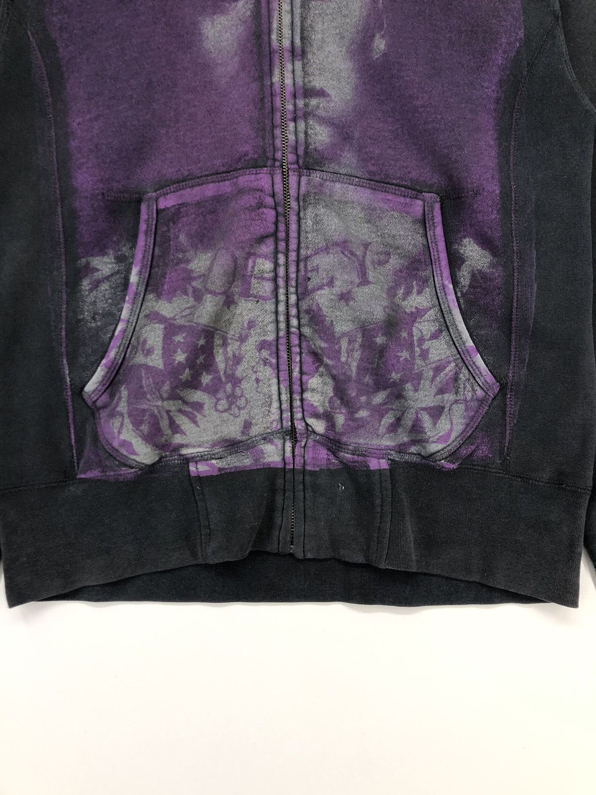 Vintage Obey Big Print Faded Black Hoodie Sweatshirts Hoodies