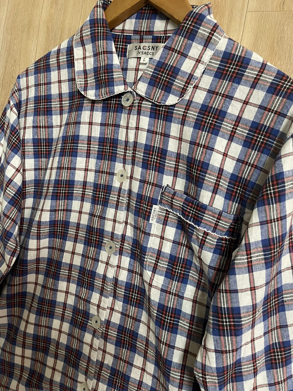 Vintage × Yohji Yamamoto Yohji Yamamoto Button Up Shirt Checkered L Fit M Linen Size US M / EU 48-50 / 2 - 2 Thumbnail