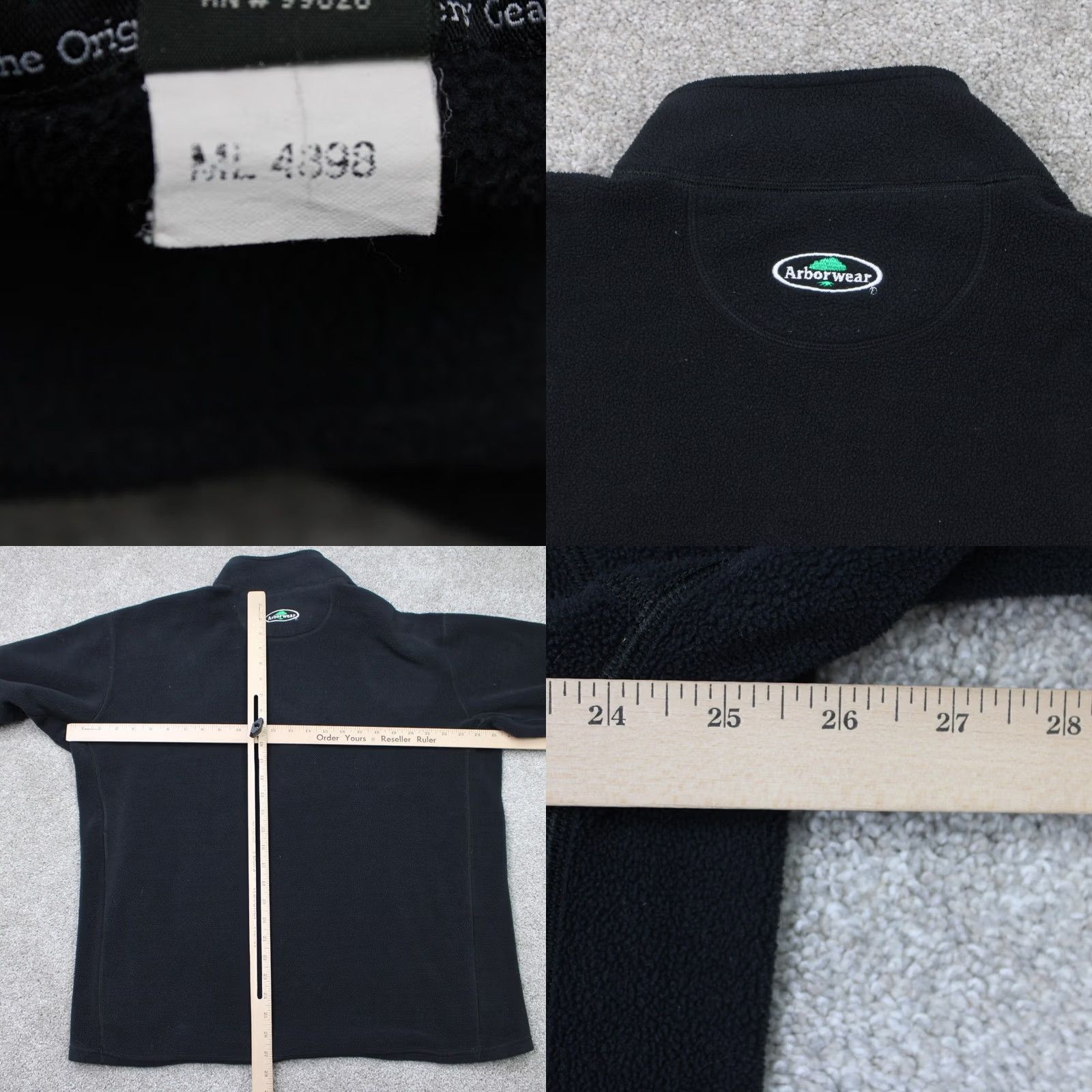 Vintage Arborwear Sweatshirt Mens XL Black 1/4 Zip Fleece Zip Pockets Polyester Pullover Size US XL / EU 56 / 4 - 8 Thumbnail