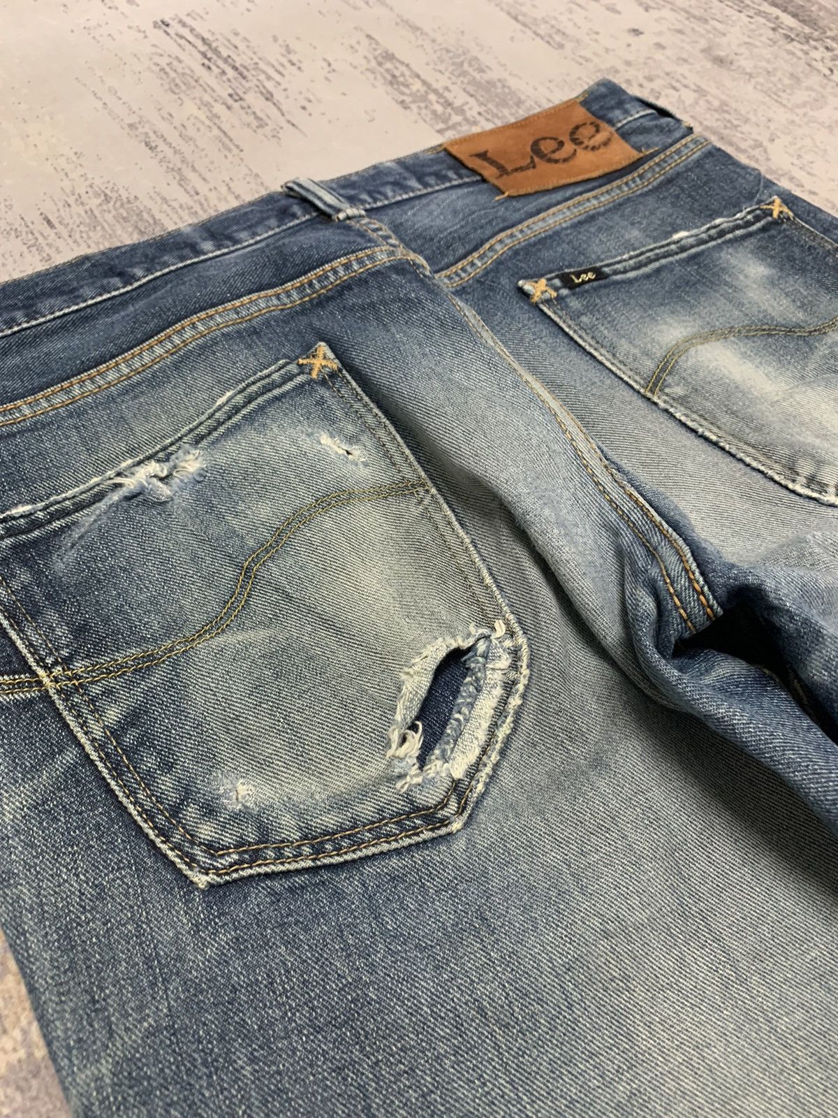 If Six Was Nine LEE Distress Faded Boot Cut Y2K Mud max style jeans Size US 31 - 15 Thumbnail