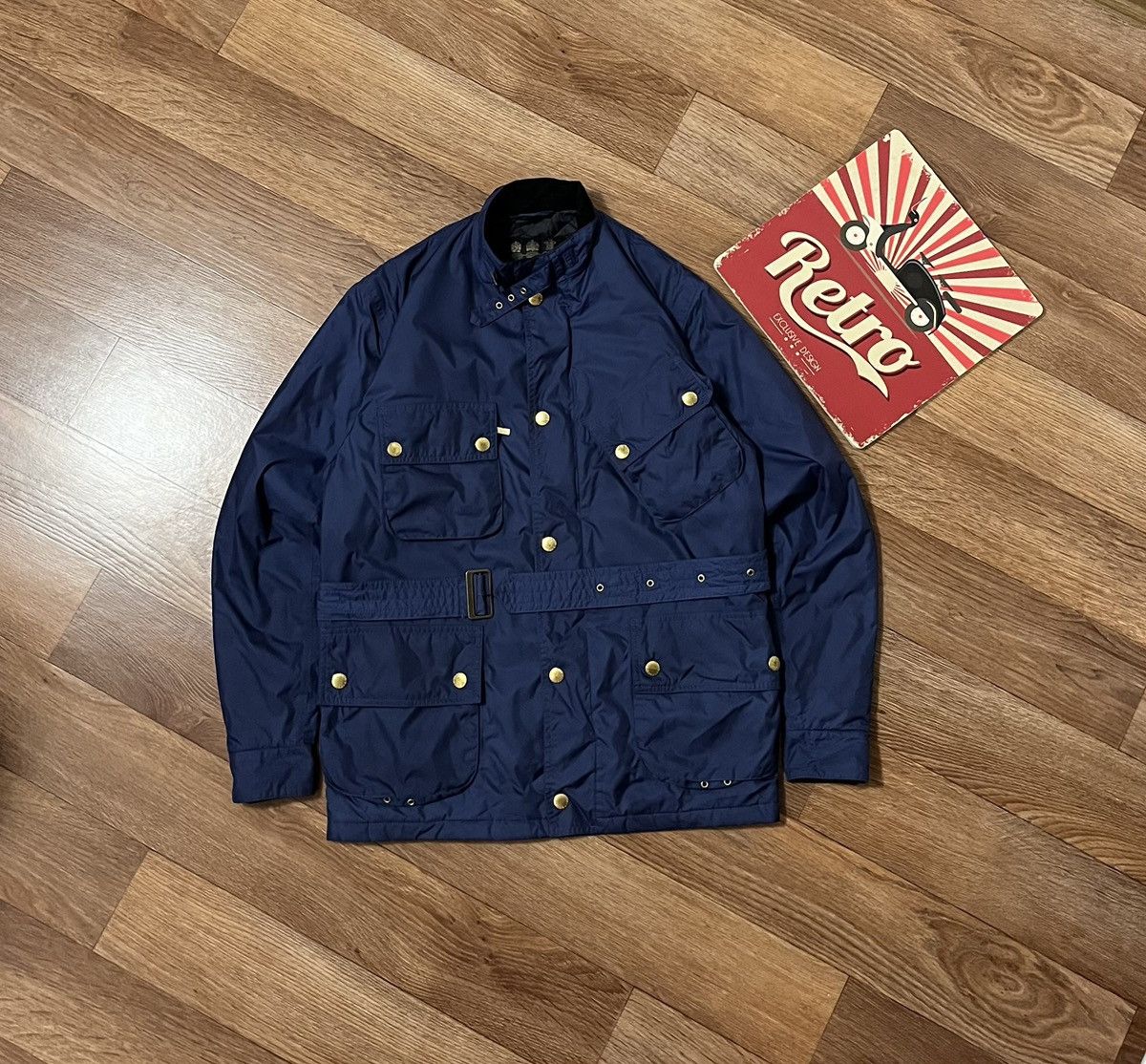 Barbour Vintage Barbour International Lightning Gold Jacket Raincoat Size US M / EU 48-50 / 2 - 2 Thumbnail