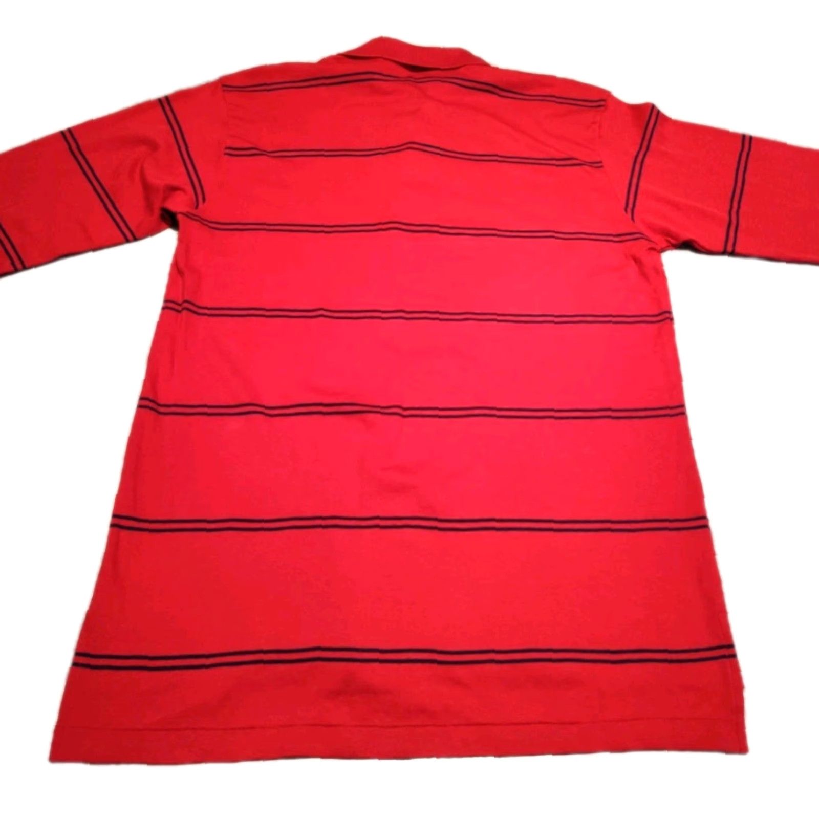 Eddie Bauer VINTAGE Eddie Bauer Long Sleeve Rugby Polo Shirt Striped M Tall Red 90s Mens Size US M / EU 48-50 / 2 - 2 Thumbnail