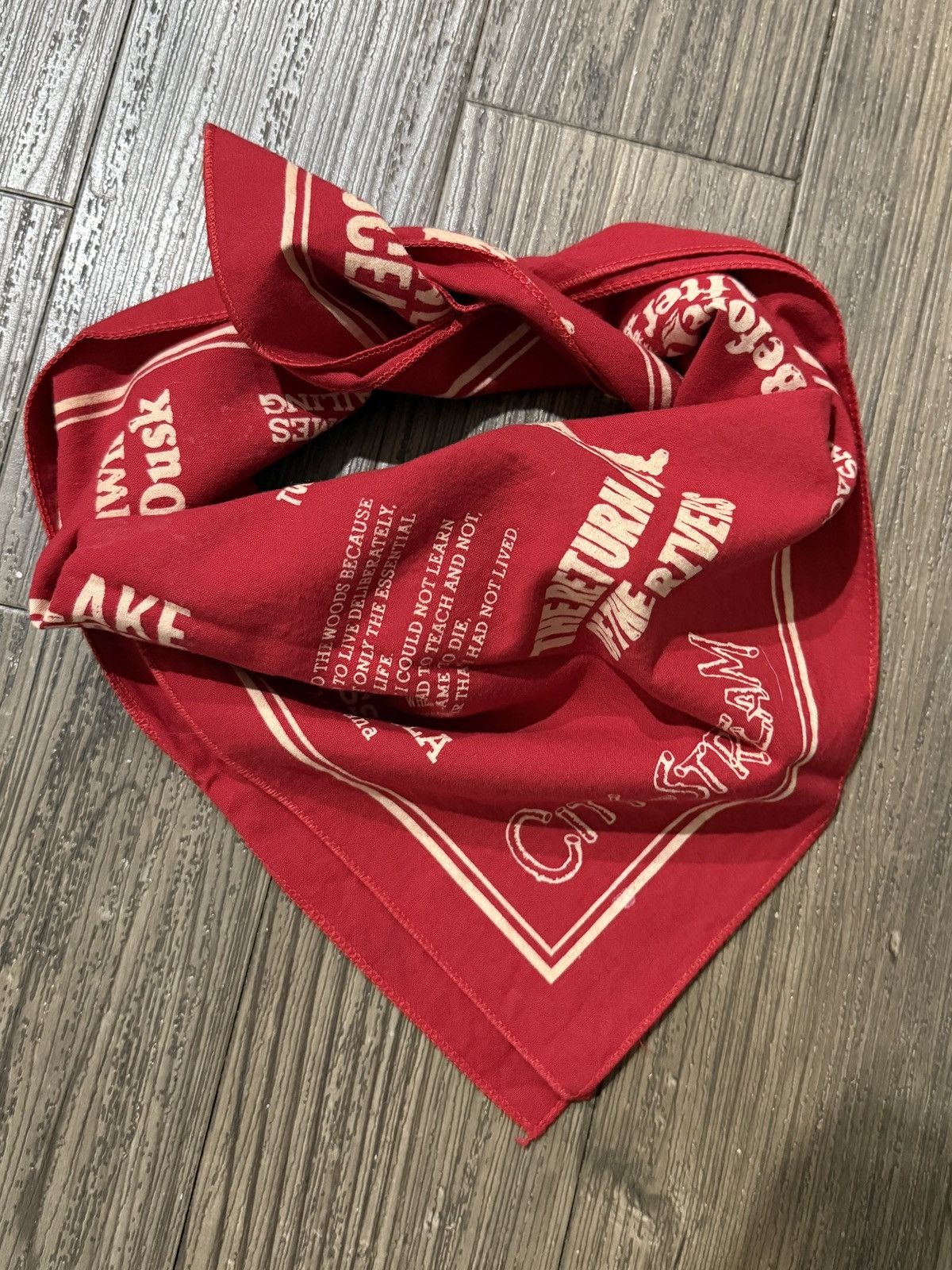 Engineered Garments Engineered Garments City and Stream Print Bandana Red Size ONE SIZE - 4 Thumbnail