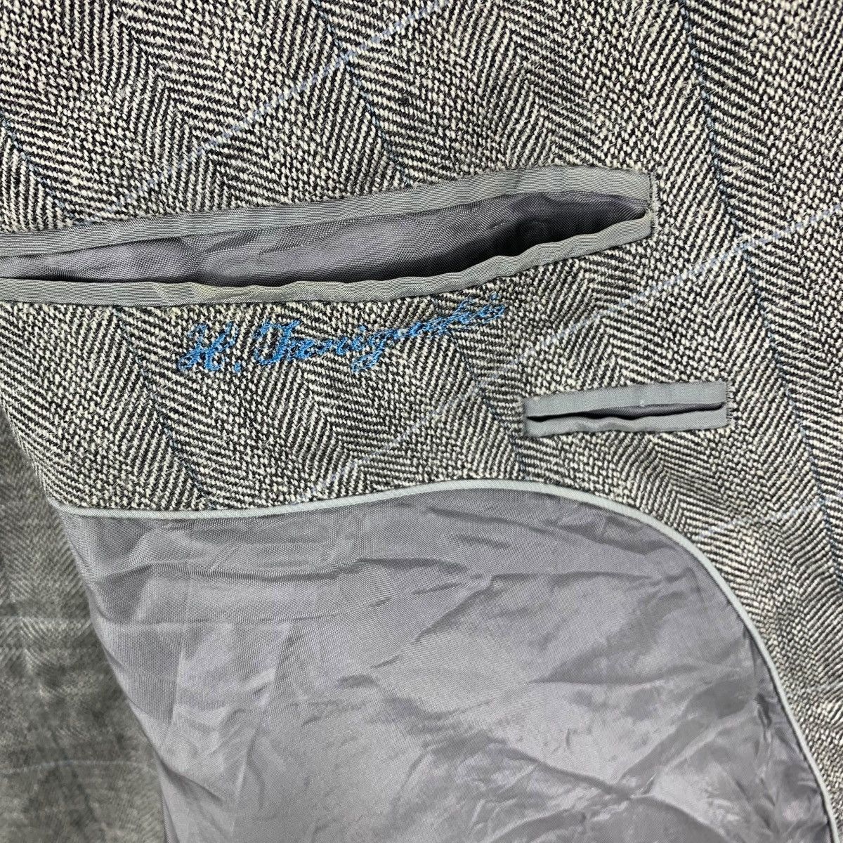 Lanvin Vintage LANVIN COLLECTION HERRINGBONE Pattern 3 Button Size 46R - 11 Thumbnail