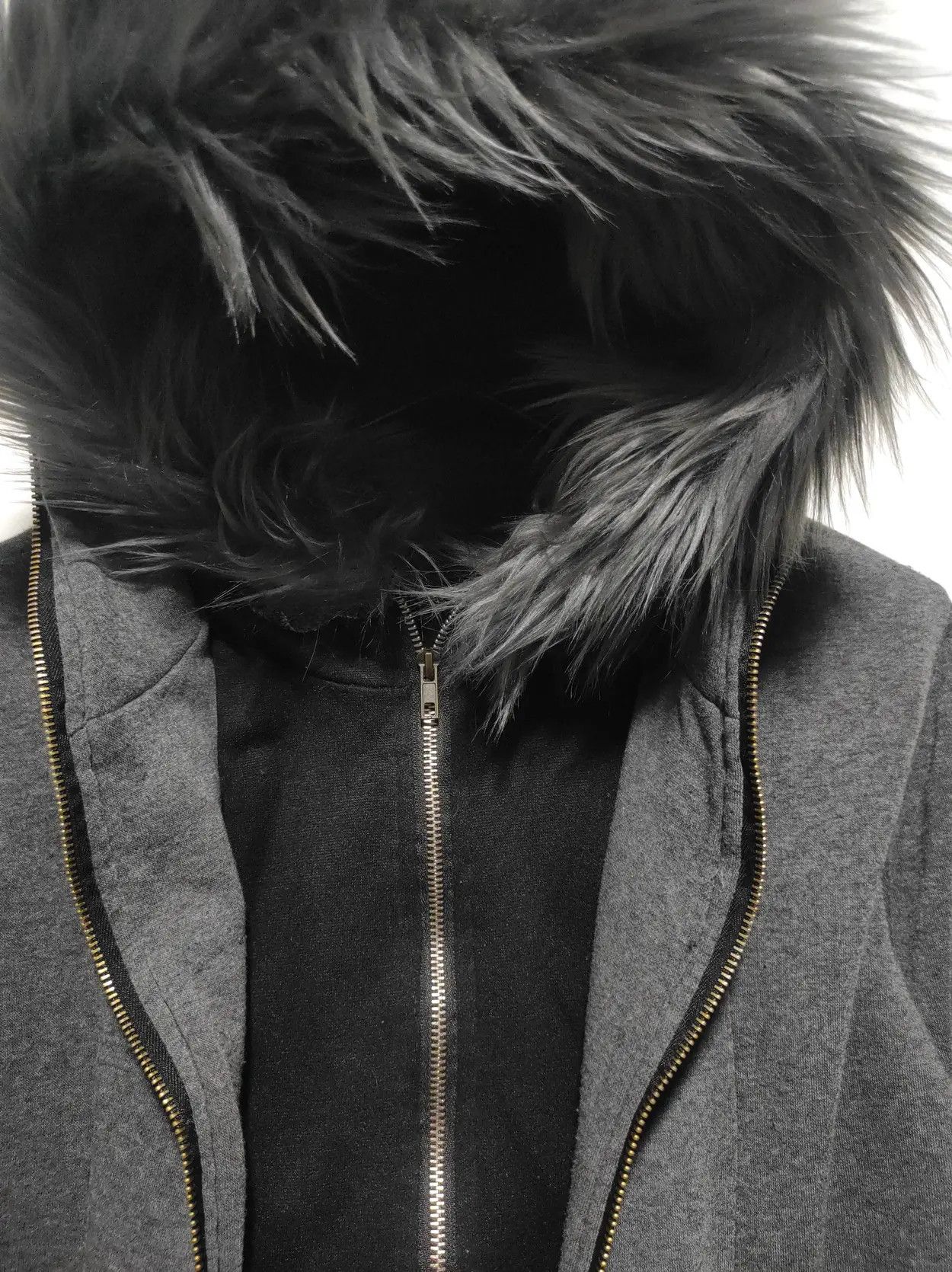 Japanese Brand Double Layer Grey Fur Hoodie if6was9 LGB style Size US S / EU 44-46 / 1 - 9 Thumbnail