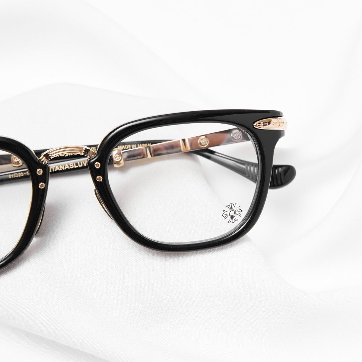 Chrome Hearts CHROME HEARTS TITANASLUVR BLACK/ GOLD PLATED GLASSES Size ONE SIZE - 6 Thumbnail