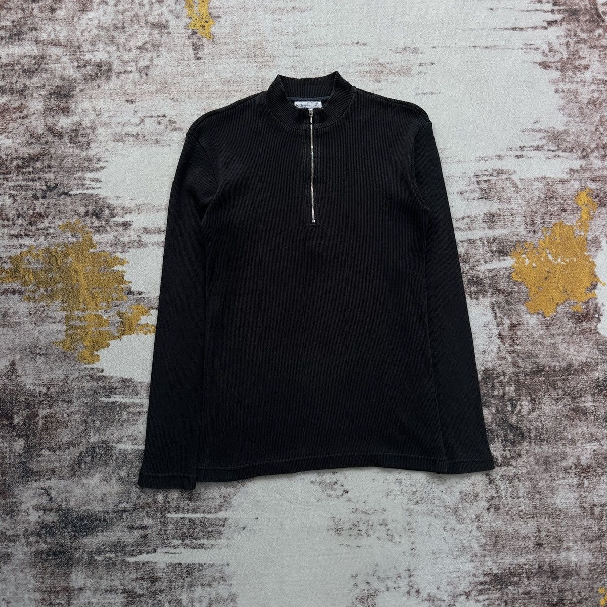 Japanese Brand AGNES B HOMME PARIS ZIP MOCK NECK LONG SLEEVE BLACK Size XS / US 0-2 / IT 36-38 - 2 Thumbnail