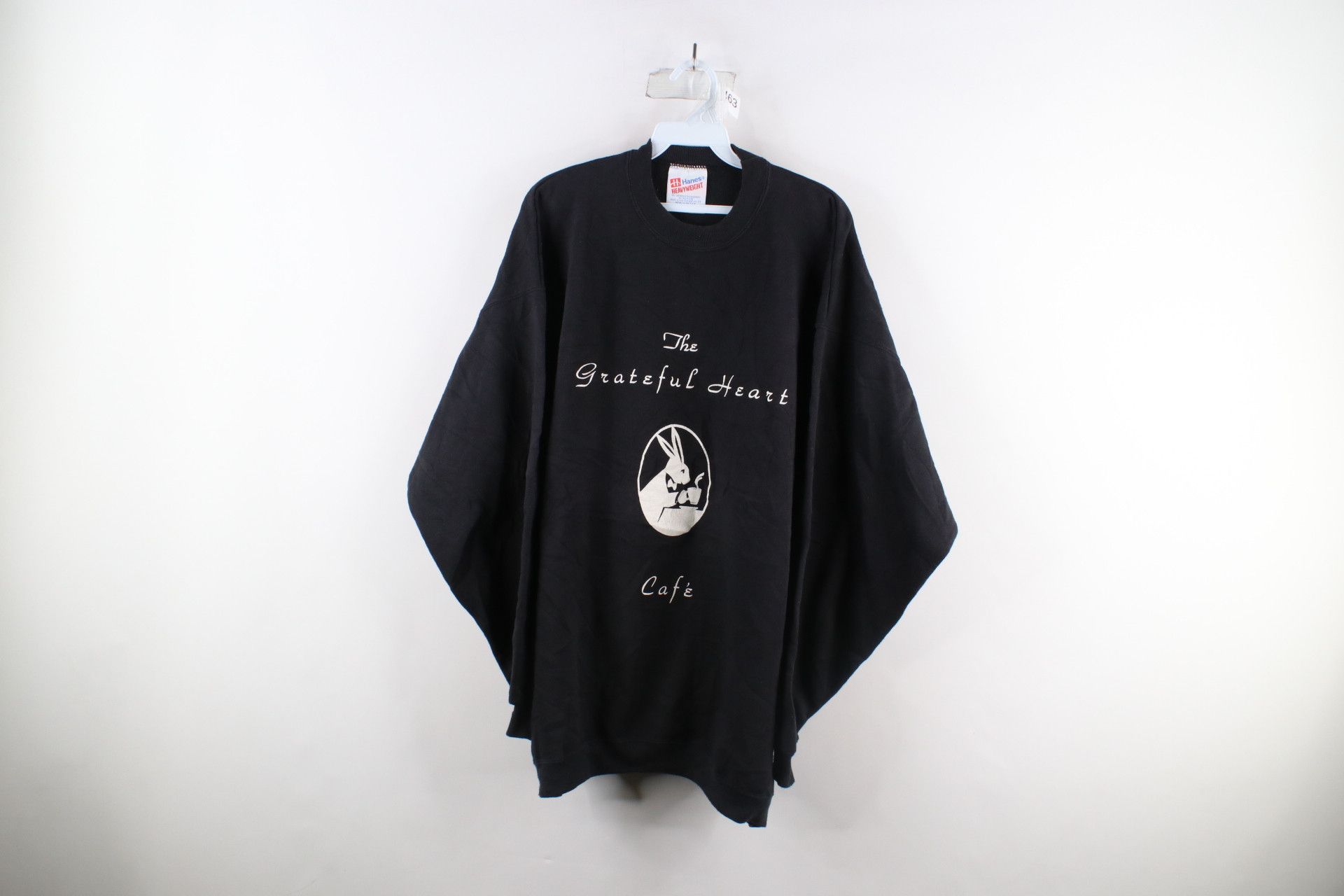 image of Vintage 90's The Grateful Heart Cafe Crewneck Sweatshirt Usa in Black, Men's (Size 2XL)