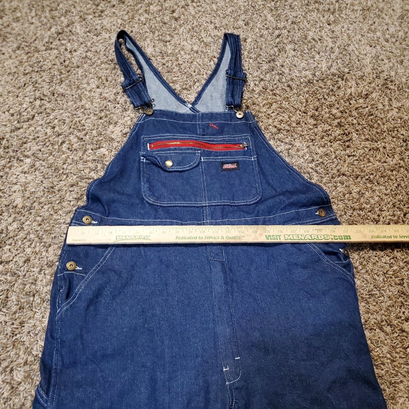 Dickies VINTAGE Dickies Overalls Mens Large Blue Denim Bib Carpenter Workwear Farm Trucker Dark Size US 33 - 4 Thumbnail