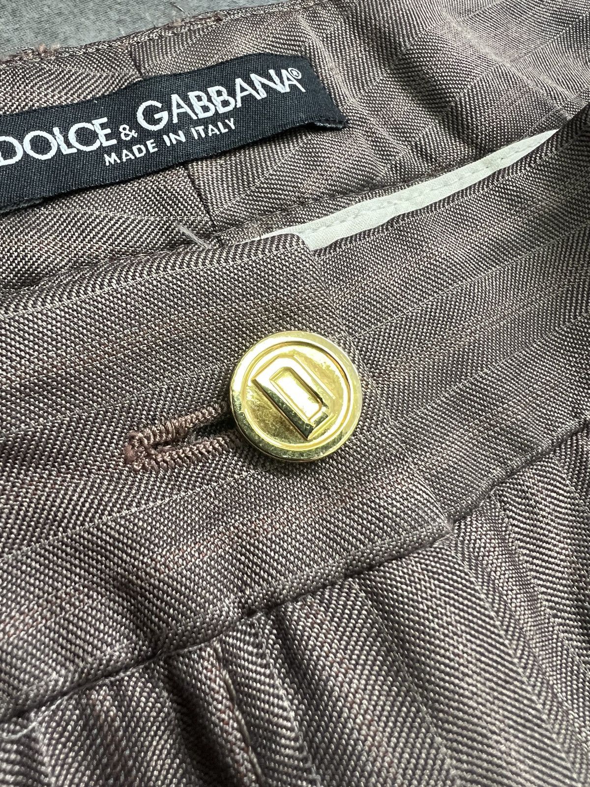 Dolce & Gabbana × Vintage D&G Golden logo Dolce & Gabbana wool silk pants trousers Size 26" / US 2 / IT 38 - 5 Thumbnail