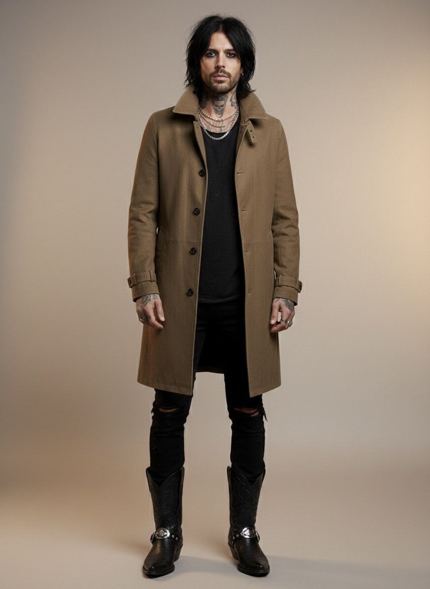 John Varvatos Goat Suede Trench Coat Jacket EU 52 USA 42 Size US L / EU 52-54 / 3 - 2 Thumbnail