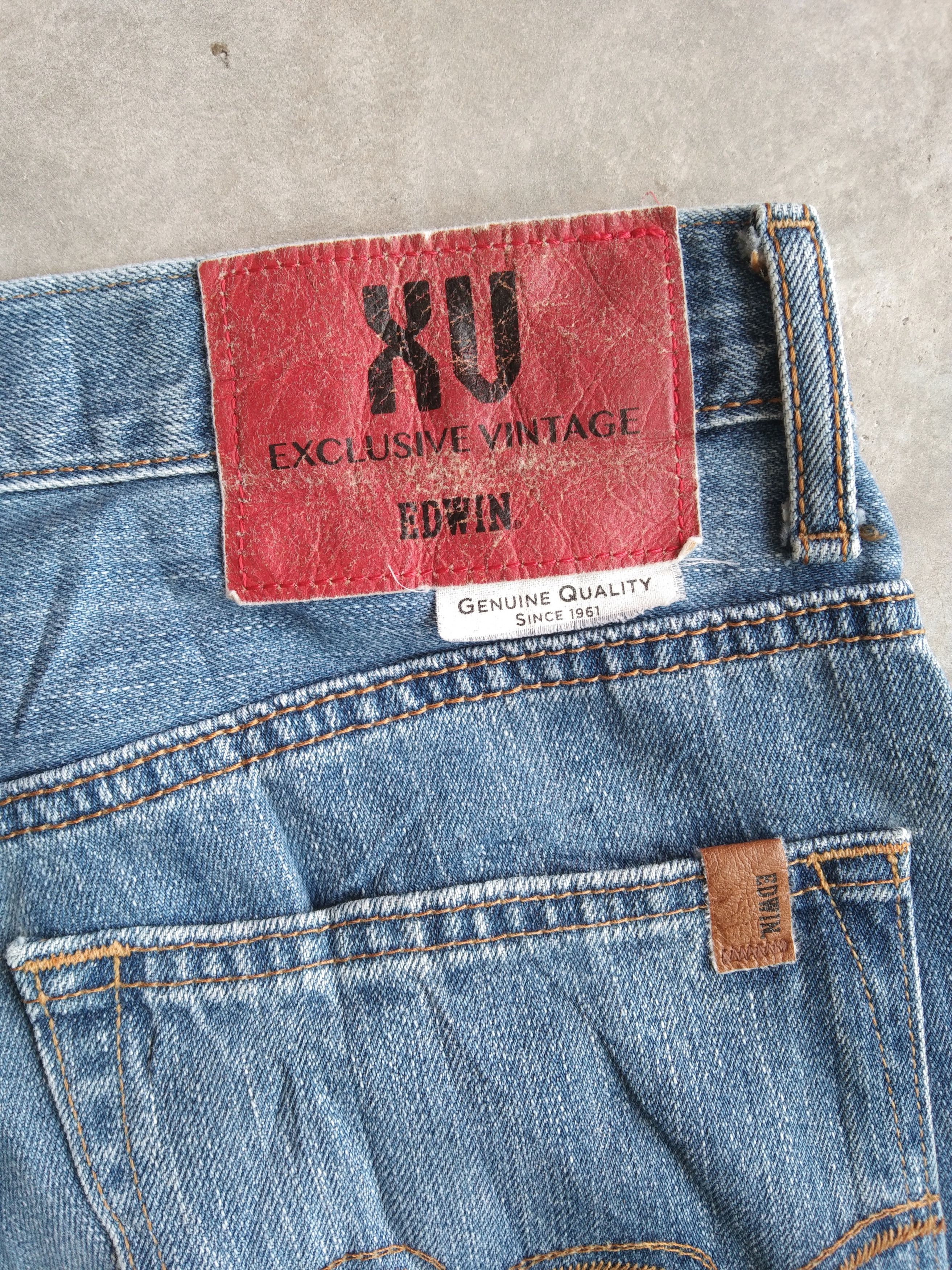 Japanese Brand Vintage Faded Blue Edwin Released Hem Distressed Jeans 31x29 Size US 31 - 3 Thumbnail