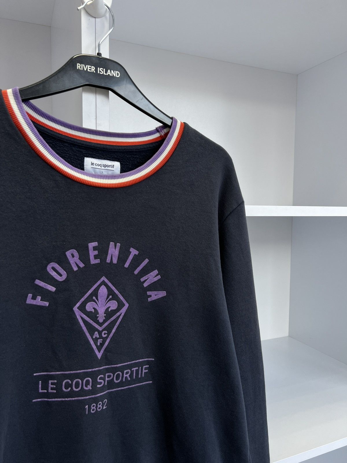 Le Coq Sportif × Vintage Vintage Le Coq Sportif Fiorentina Football Sweatshirt Size US L / EU 52-54 / 3 - 6 Thumbnail