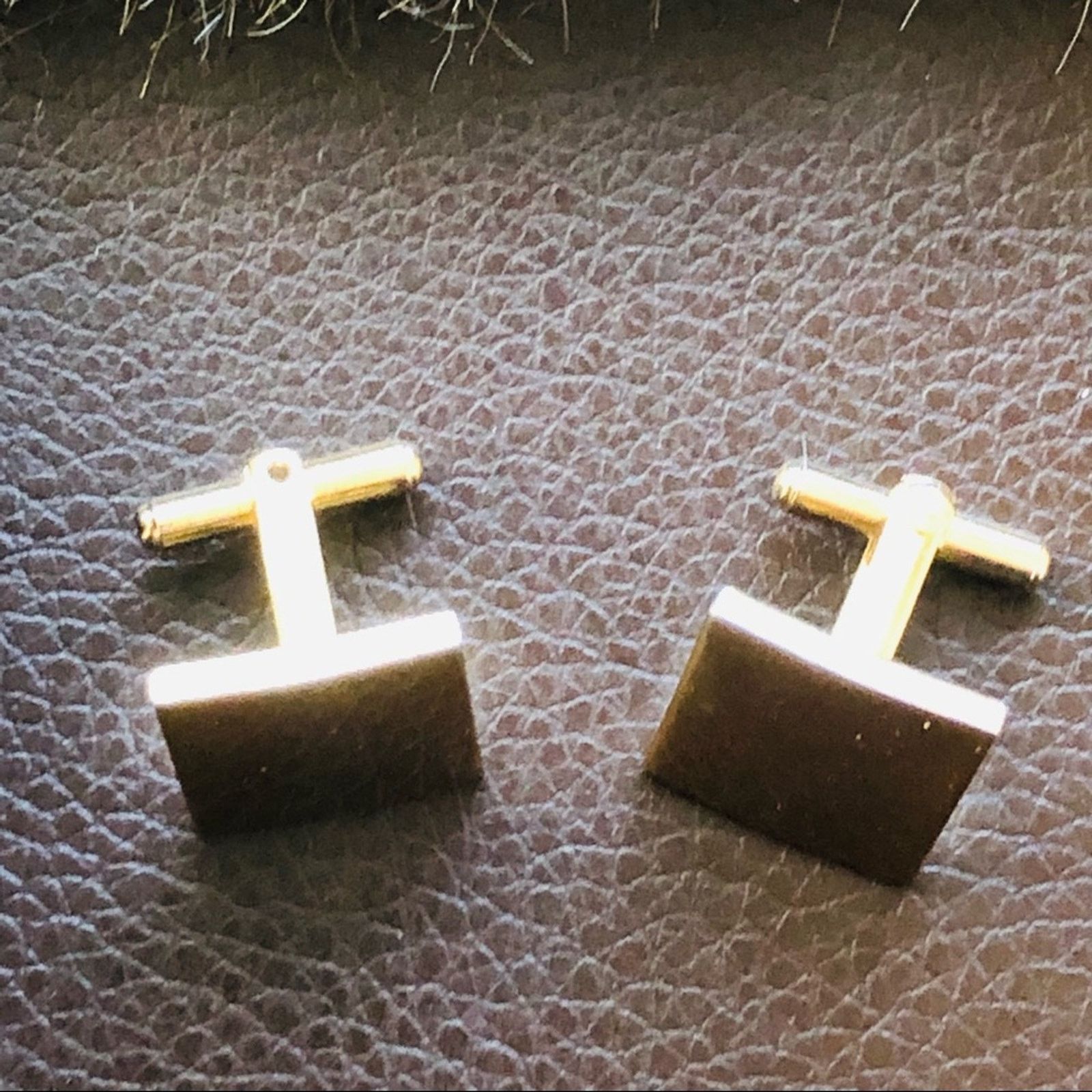 Vintage Vintage men’s gold plated square tilted design cuff links Size ONE SIZE - 3 Thumbnail
