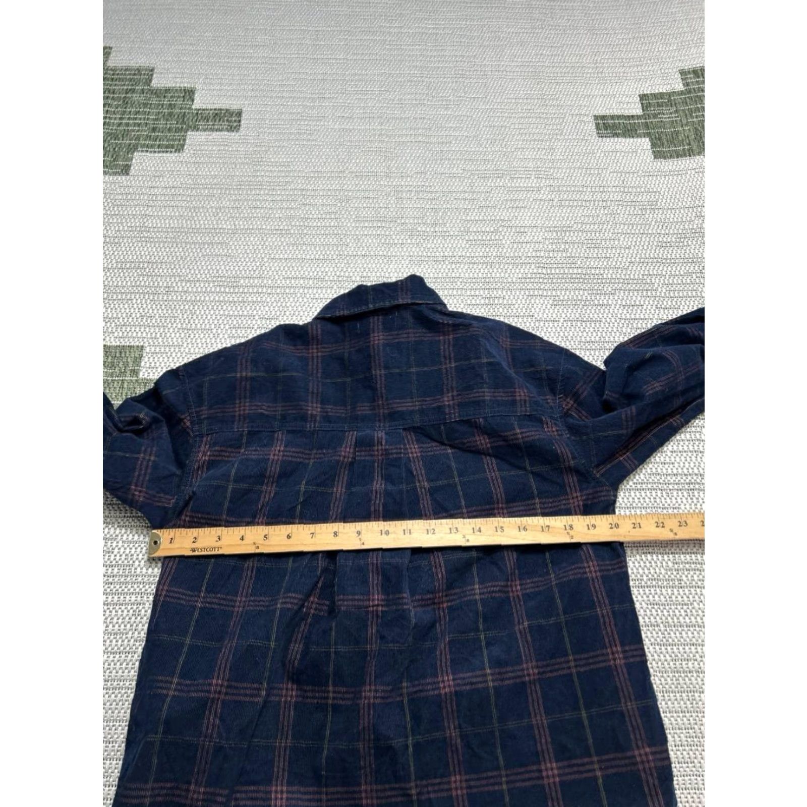 Madewell Madewell Corduroy Kentwood Oversized Shirt Jacket Womens Small Blue Cotton Plaid Size S / US 4 / IT 40 - 6 Thumbnail