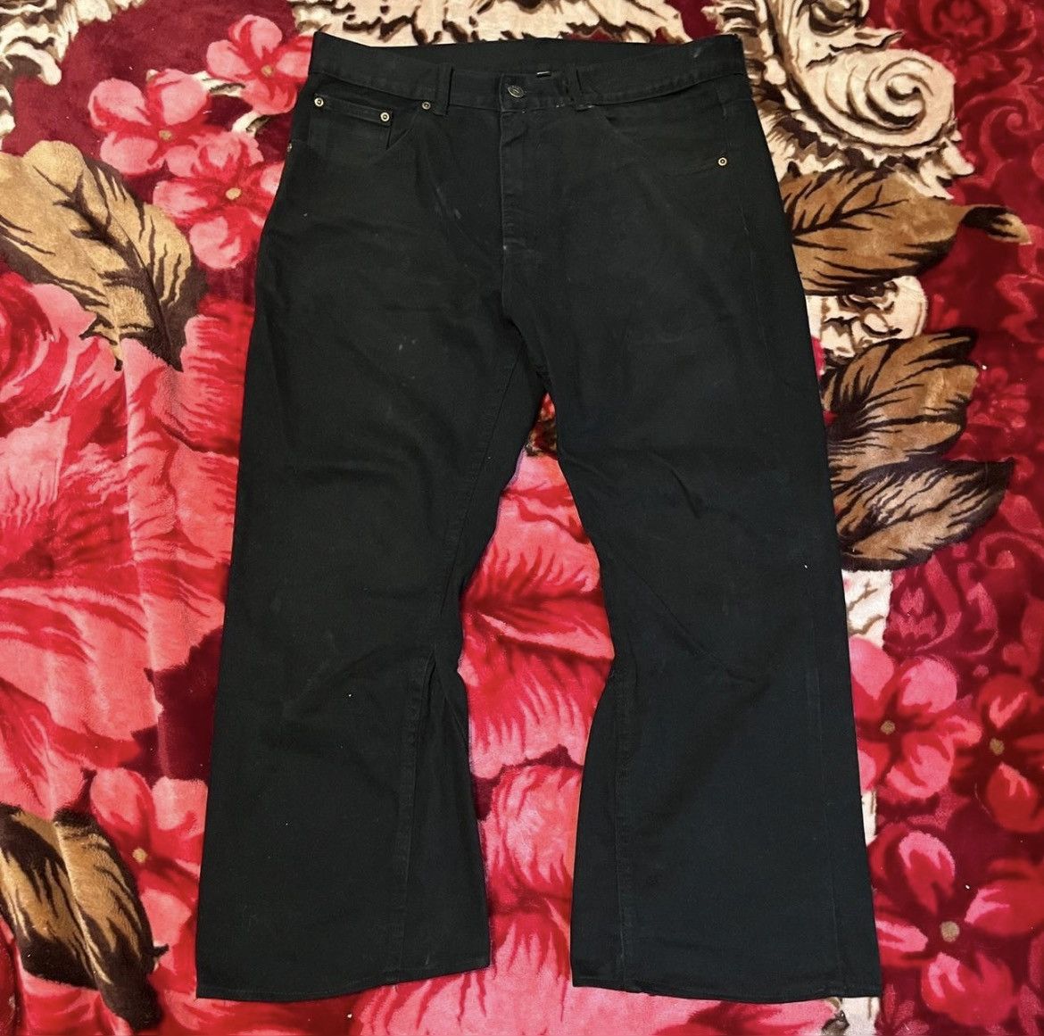 Oscar De La Renta Custom flared Oscar de la Renta black! denim jeans Size US 34 / EU 50 - 1 Thumbnail