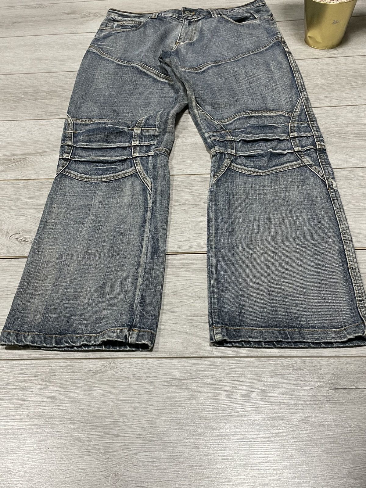 Vintage Avant garde Identical Y2K vintage stripes wide pants jeans Size US 34 / EU 50 - 4 Thumbnail