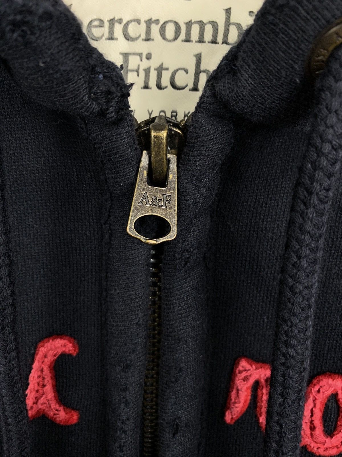 Abercrombie & Fitch 🇺🇸 Y2K Abercrombie Fitch New York Thrashed Hoodie Opium Style Size US XL / EU 56 / 4 - 5 Thumbnail