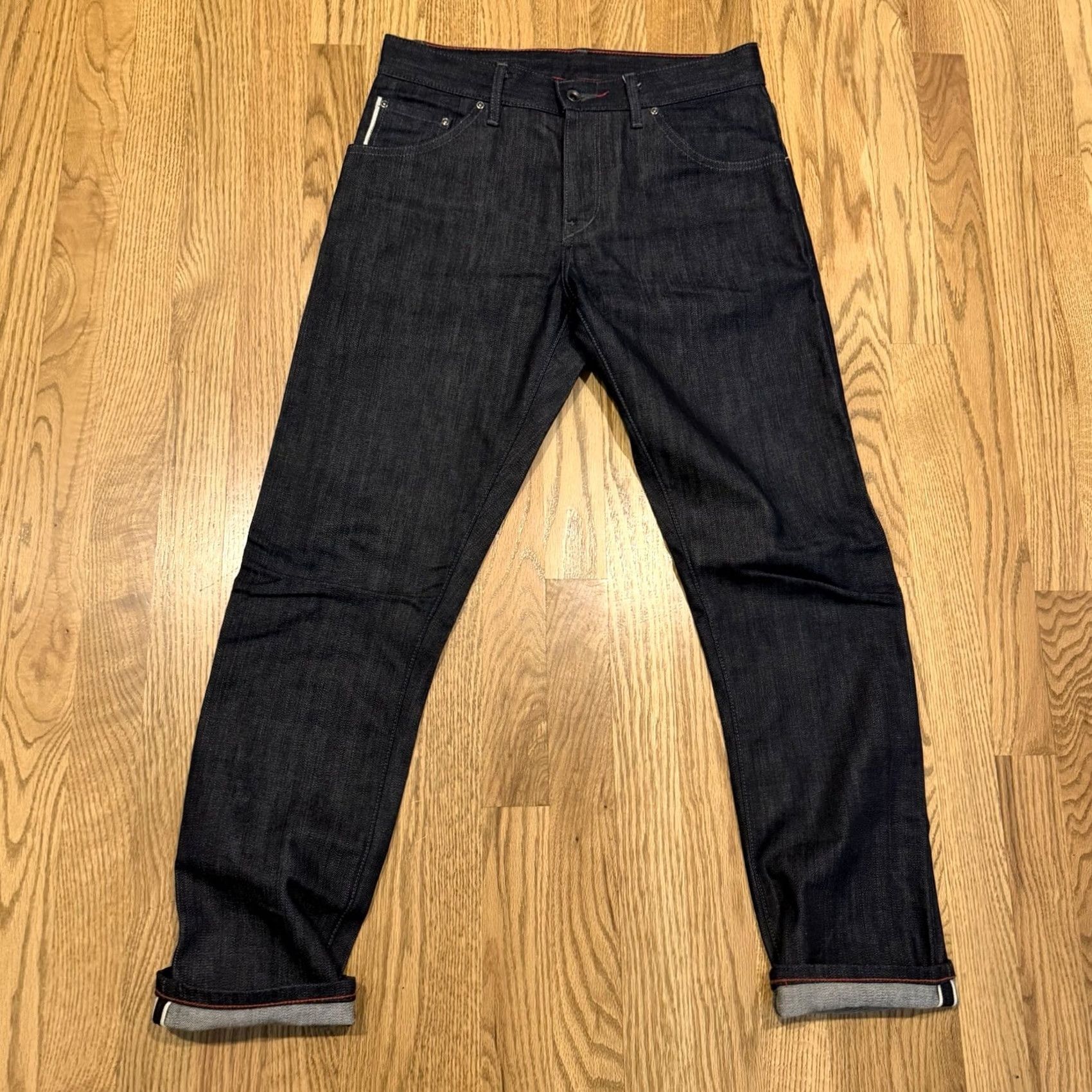Raleigh Denim Raleigh Denim Martin Jeans Slim 29x29 Blue Denim Regular 30 in Waist 29 in Inseam 29 in 5-Pocket USA Cone Selvage Raw Dark Denim Pants Men’s Size US 29 - 2 Thumbnail