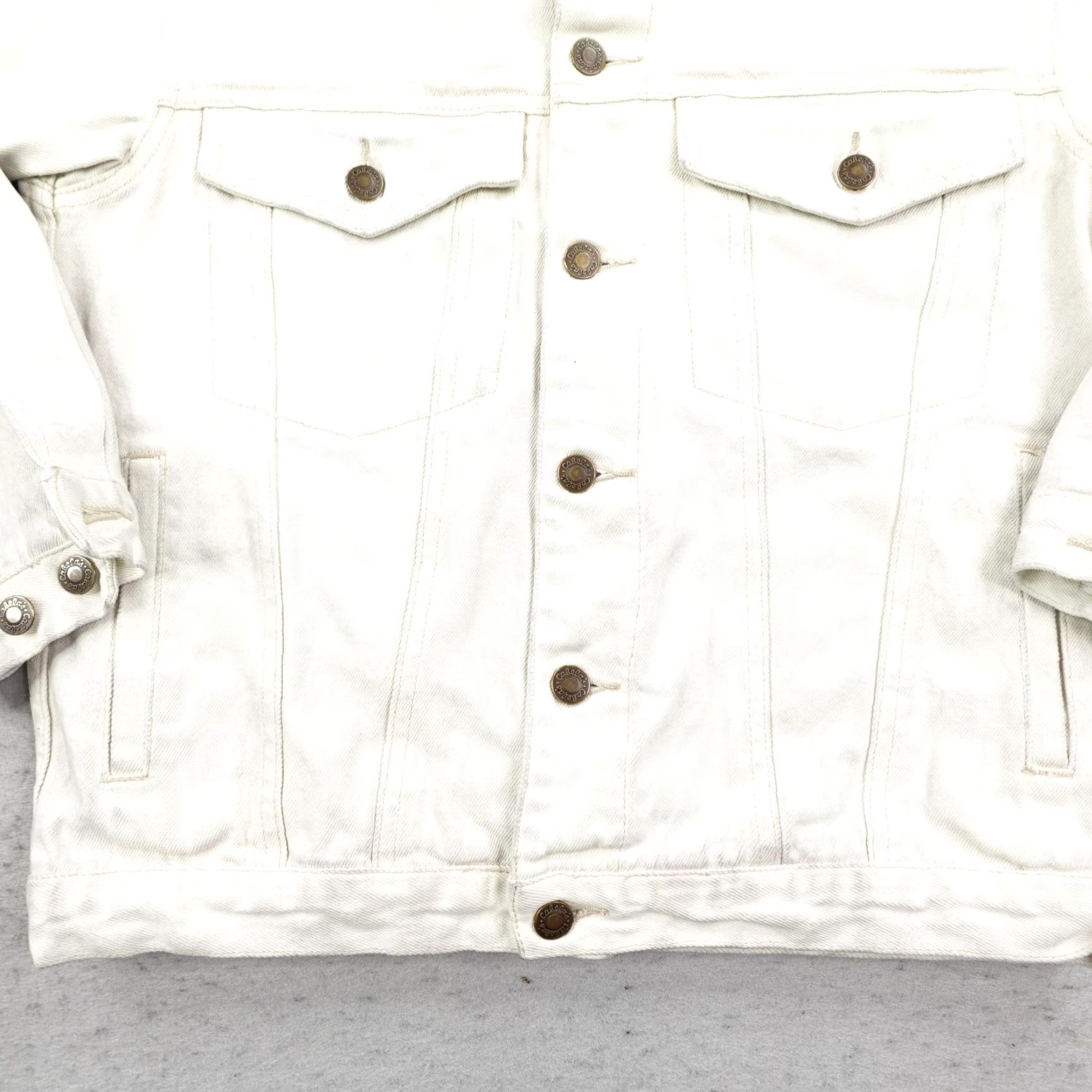 Vintage Cabela's Jacket Men Small White Denim Flannel Lined Bomber Chore Collar Coat Size US S / EU 44-46 / 1 - 3 Thumbnail