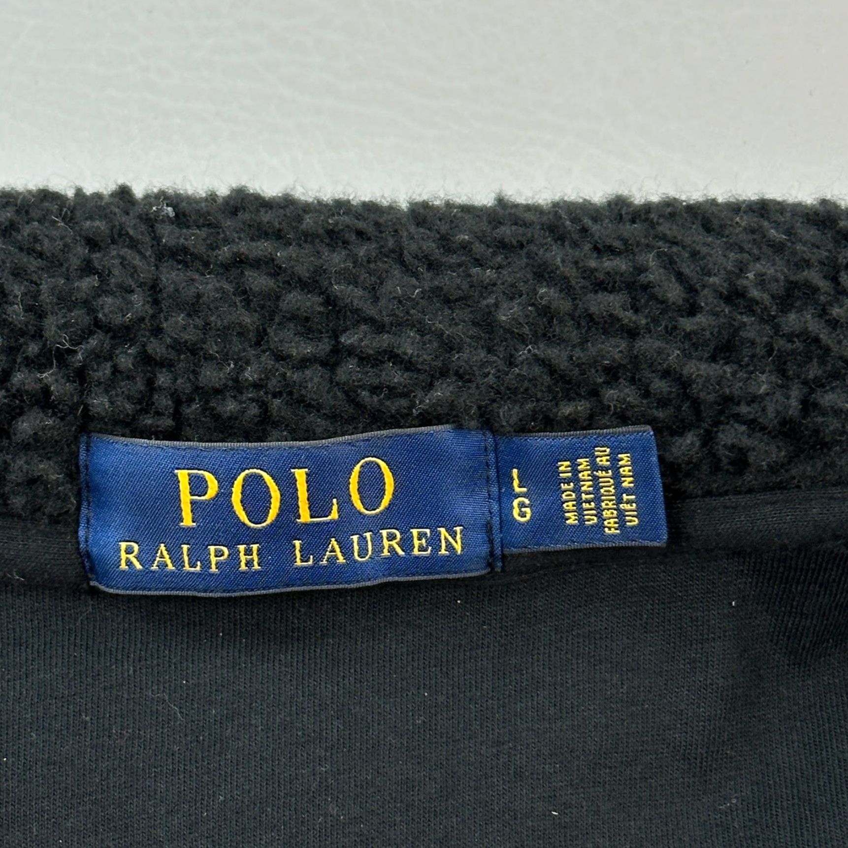 Polo Ralph Lauren Polo Ralph Lauren Jacket Mens Large Black Full Zip Retro Deep Pile Sherpa Talon Size US L / EU 52-54 / 3 - 4 Thumbnail