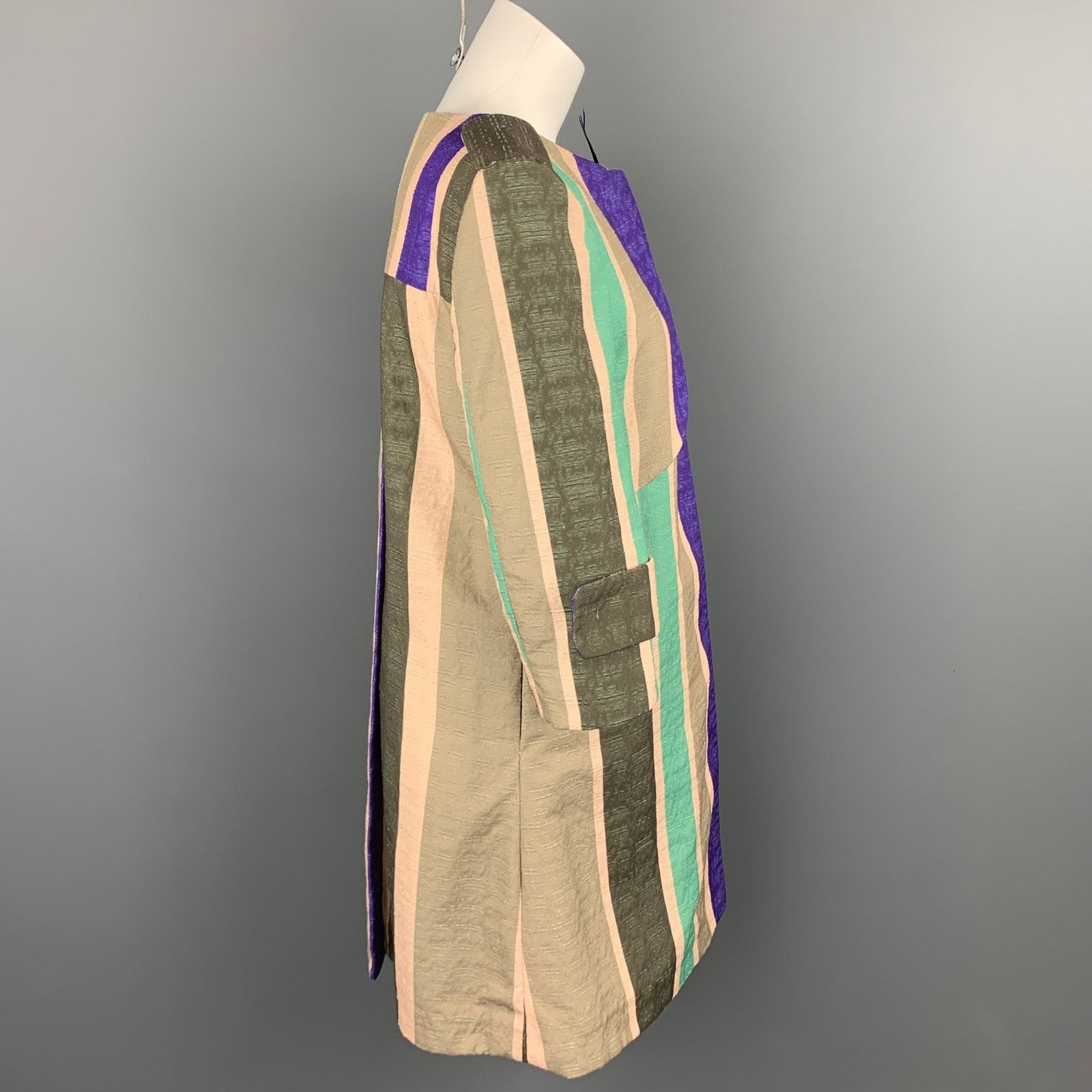 Other SHIRTAPORTER Size 8 Multi-Color Stripe Polyester Coat Size M / US 6-8 / IT 42-44 - 3 Thumbnail