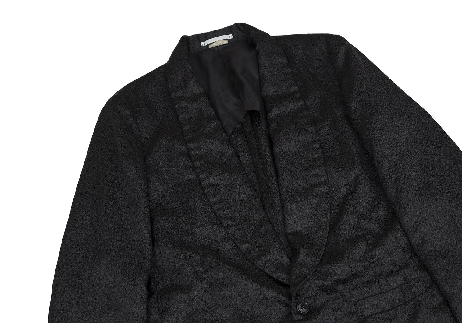 Comme des Garcons Homme Plus Jacquard Shawl Collar Long Jacket in Black Size S Size US S / EU 44-46 / 1 - 2 Thumbnail