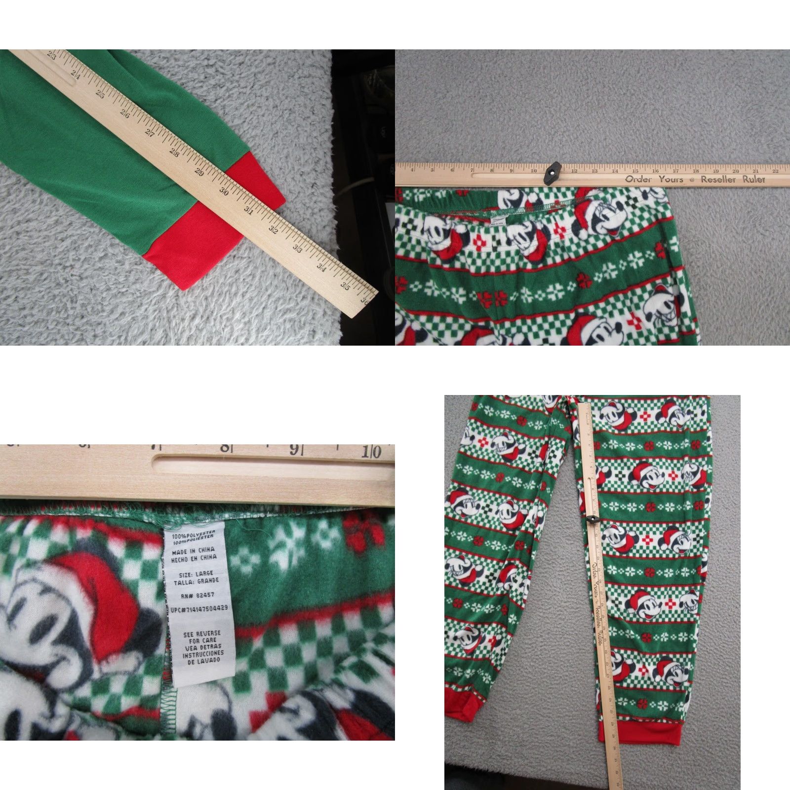 Disney Disney Pajama Set Shirt Men L Mickey Mouse Christmas Fleece Multicolor Plaid Christmas Theme Crew Neck Holiday Pajamas MENS Size US L / EU 52-54 / 3 - 8 Thumbnail