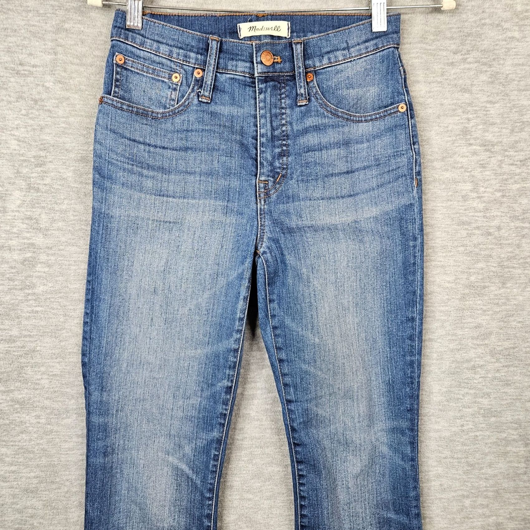 Madewell Madewell Jeans Regular Fit Womens Medium Wash Denim Sz 25 Blue Belted Frayed Hem Cal i Demi-Boot (Not vintage) Size 42" / US 20 - 2 Thumbnail