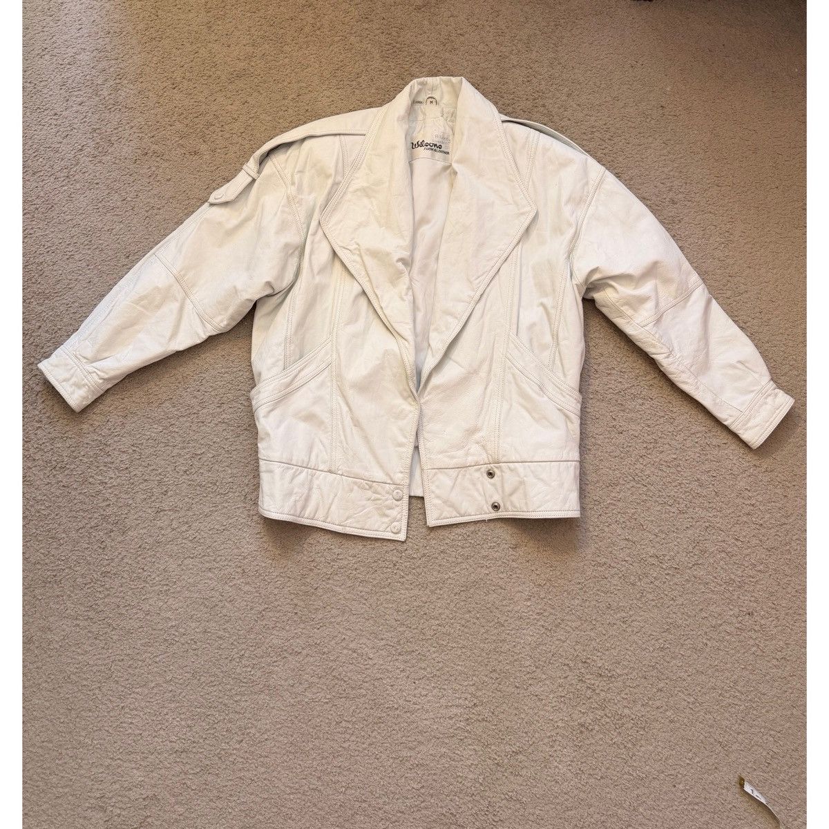 Vintage VINTAGE WHITE WILSONS LEATHER 80’S LEATHER JACKET Size US M / EU 48-50 / 2 - 12 Thumbnail