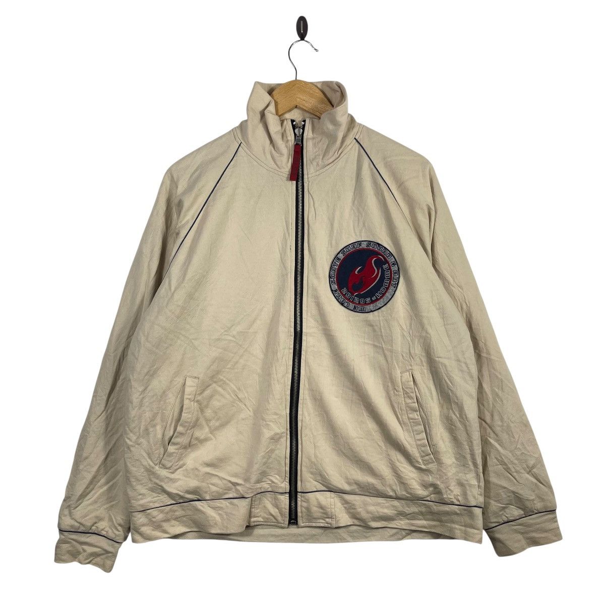 Vintage Vintage 291295 HOMME Surf Sound Craft Zip Jacket Beige Size US L / EU 52-54 / 3 - 1 Thumbnail
