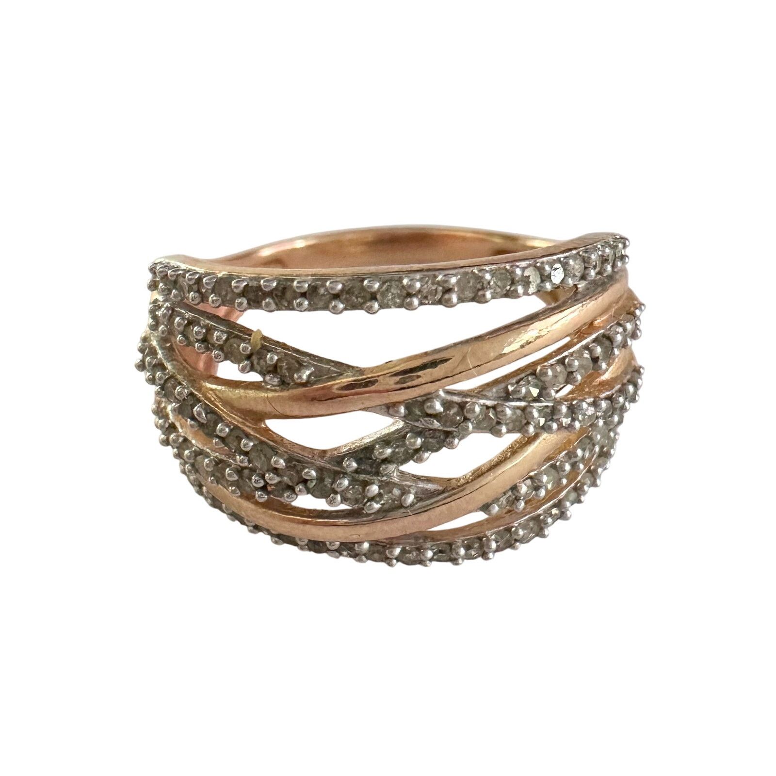 Other 1/2 Carat Natural Diamond Braided Woven Paths Ring Size 7 Size ONE SIZE - 5 Thumbnail