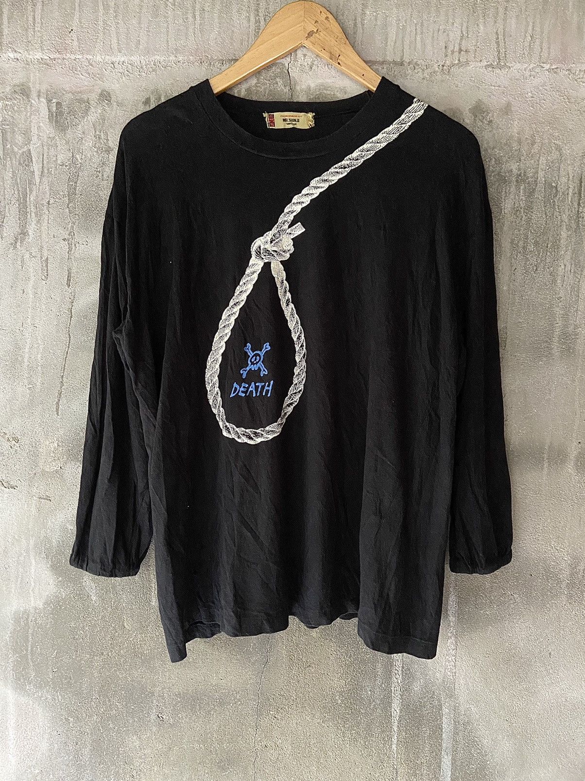image of 14Th Addiction x Hysteric Glamour Mr.shin Ji Death Skull Long Sleeve in Black, Men's (Size Medium)