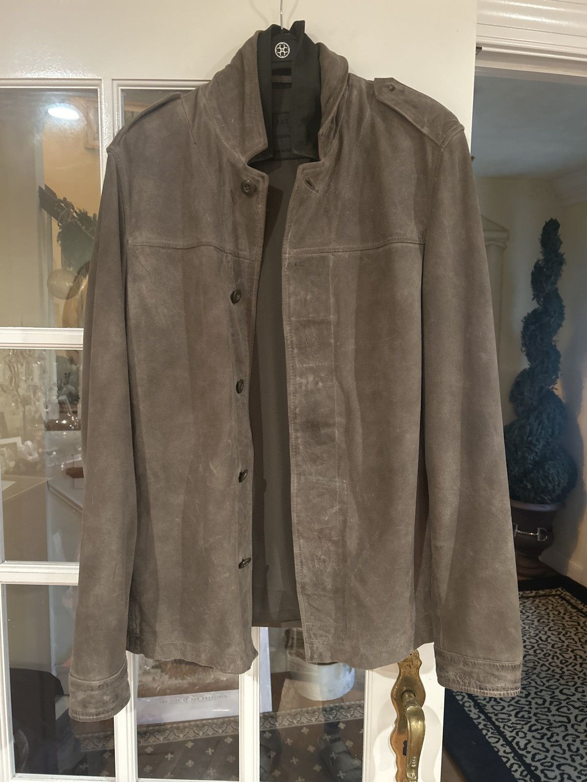 Allsaints Allsaints Suede Shirt Jacket Gray Medium Military Size US M / EU 48-50 / 2 - 1 Thumbnail