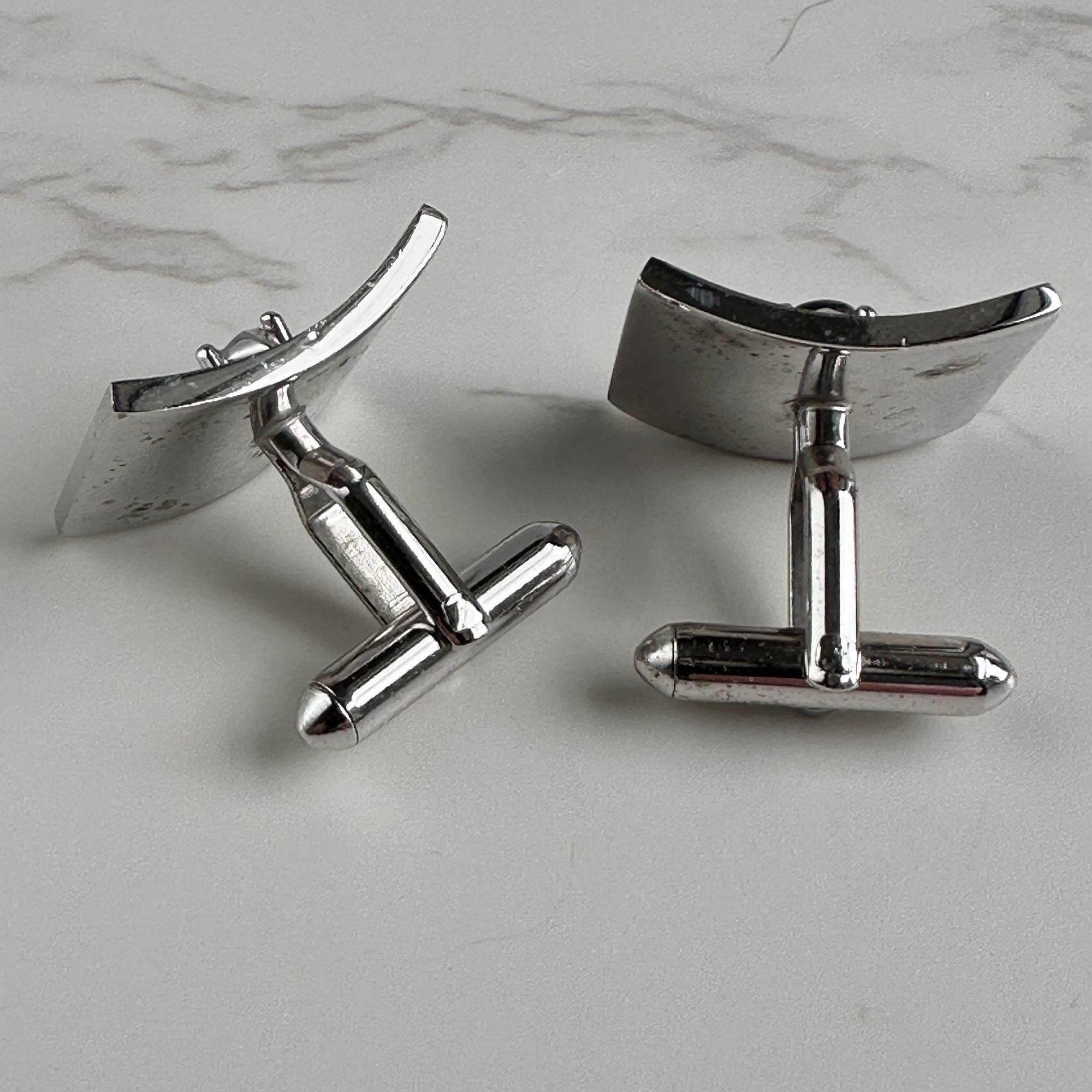 Vintage Mid Century Silver Tone Starburst Cufflinks, 1950s–60s Size ONE SIZE - 3 Thumbnail