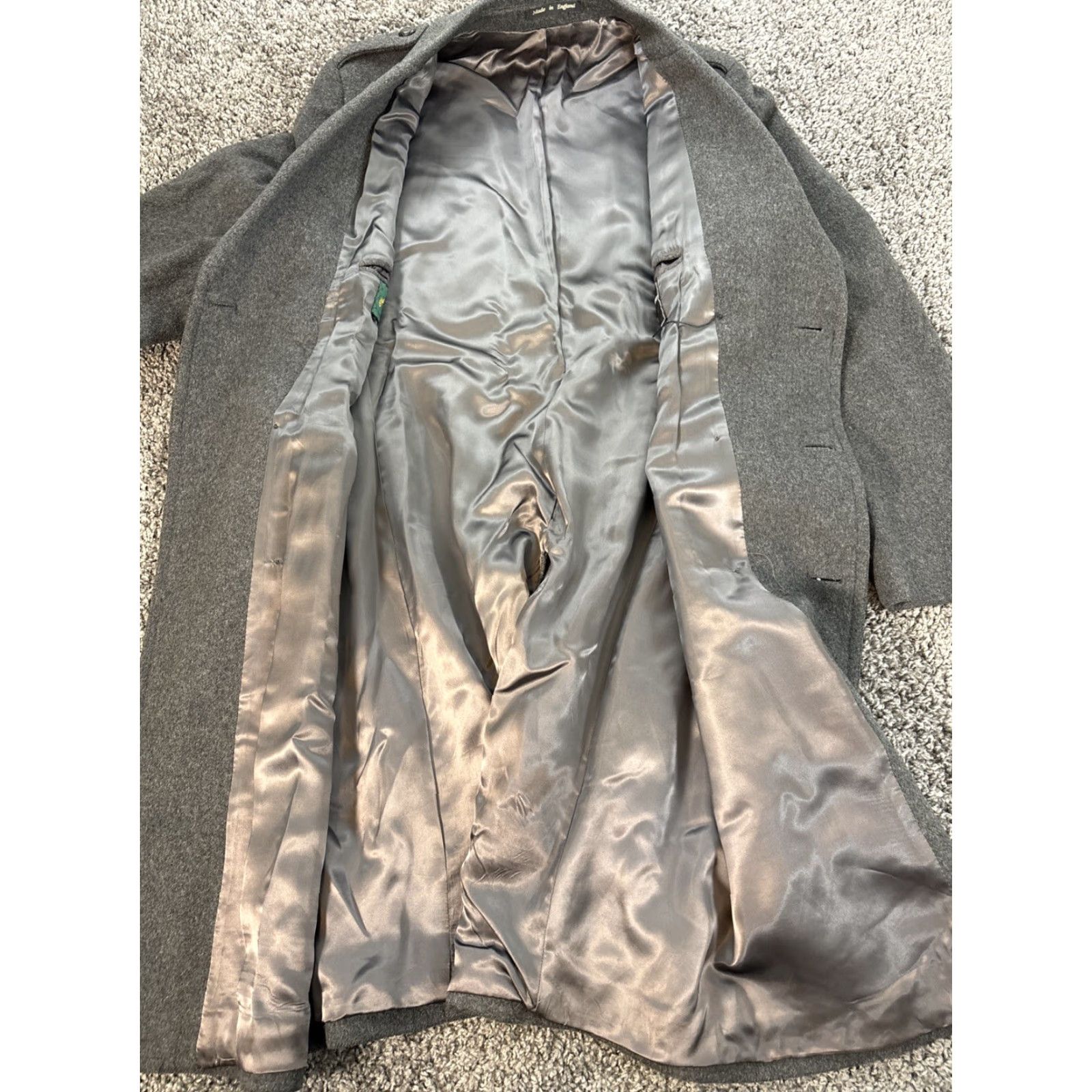 Vintage VINTAGE Christian St John Coat Trench Mens XL Gray 100% Cashmere Button 90s Size US XL / EU 56 / 4 - 7 Thumbnail