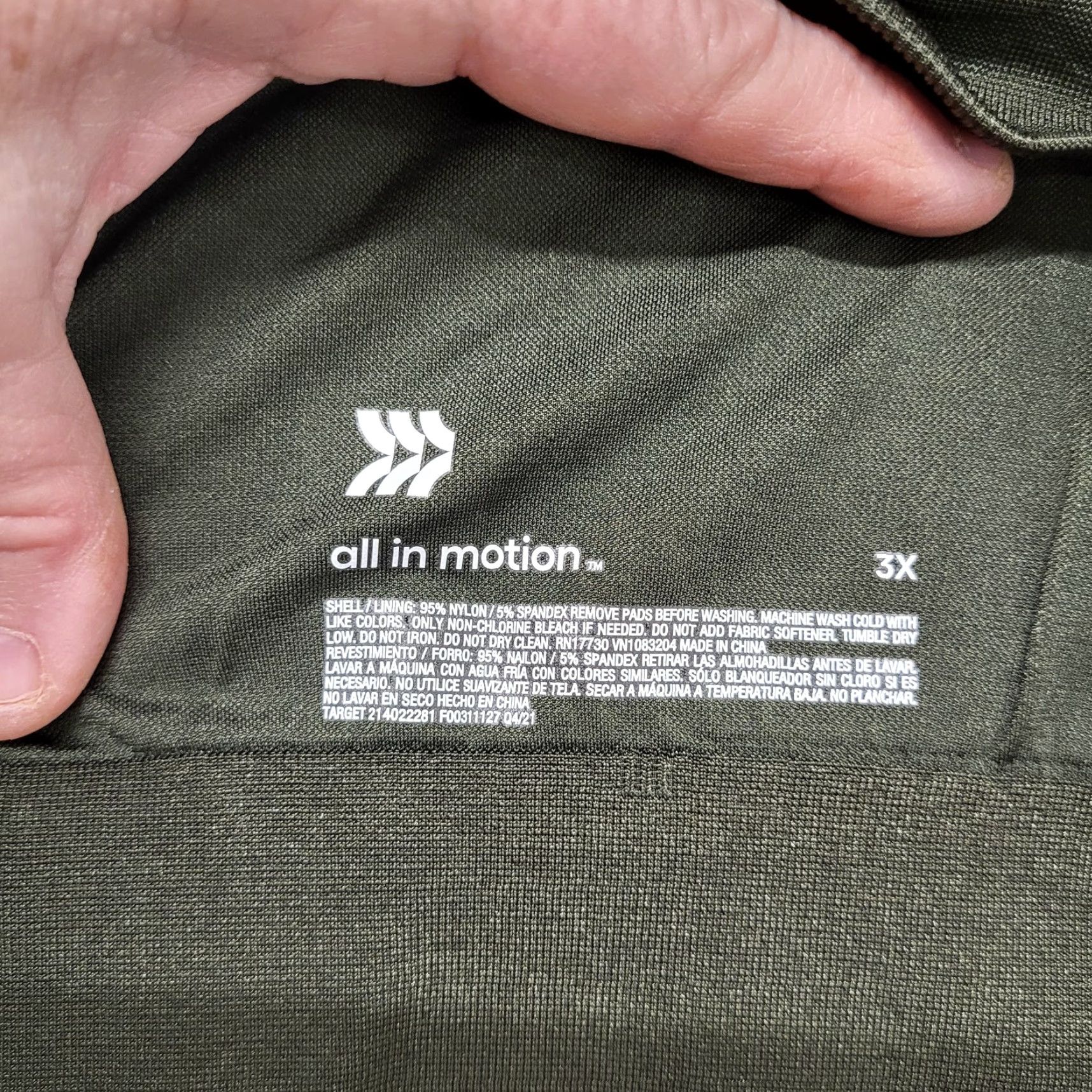 Vintage All in Motion Sports Bra 3X Racerback Medium Support Seamless Dark Green Gray Women's 3XL Size ONE SIZE - 5 Thumbnail