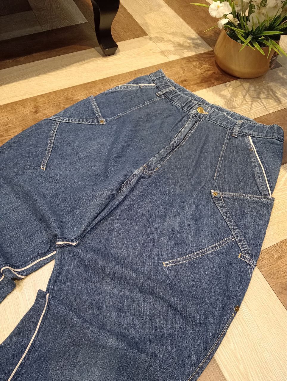 Issey Miyake MERCIBEAUCOUP ISSEY MIYAKE BLUE DENIM BAGGY PANTS Size US 32 / EU 48 - 5 Thumbnail